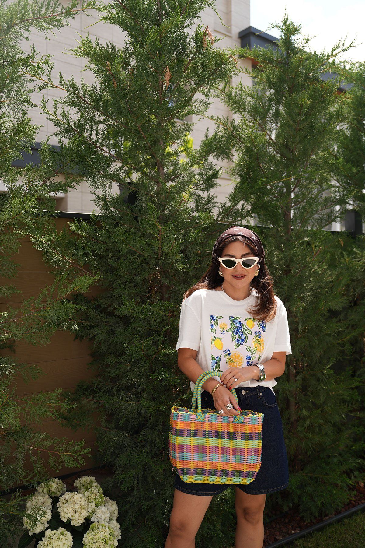 Özge Özgenç Yaban Mersini Ve Limon Baskılı Tshirt