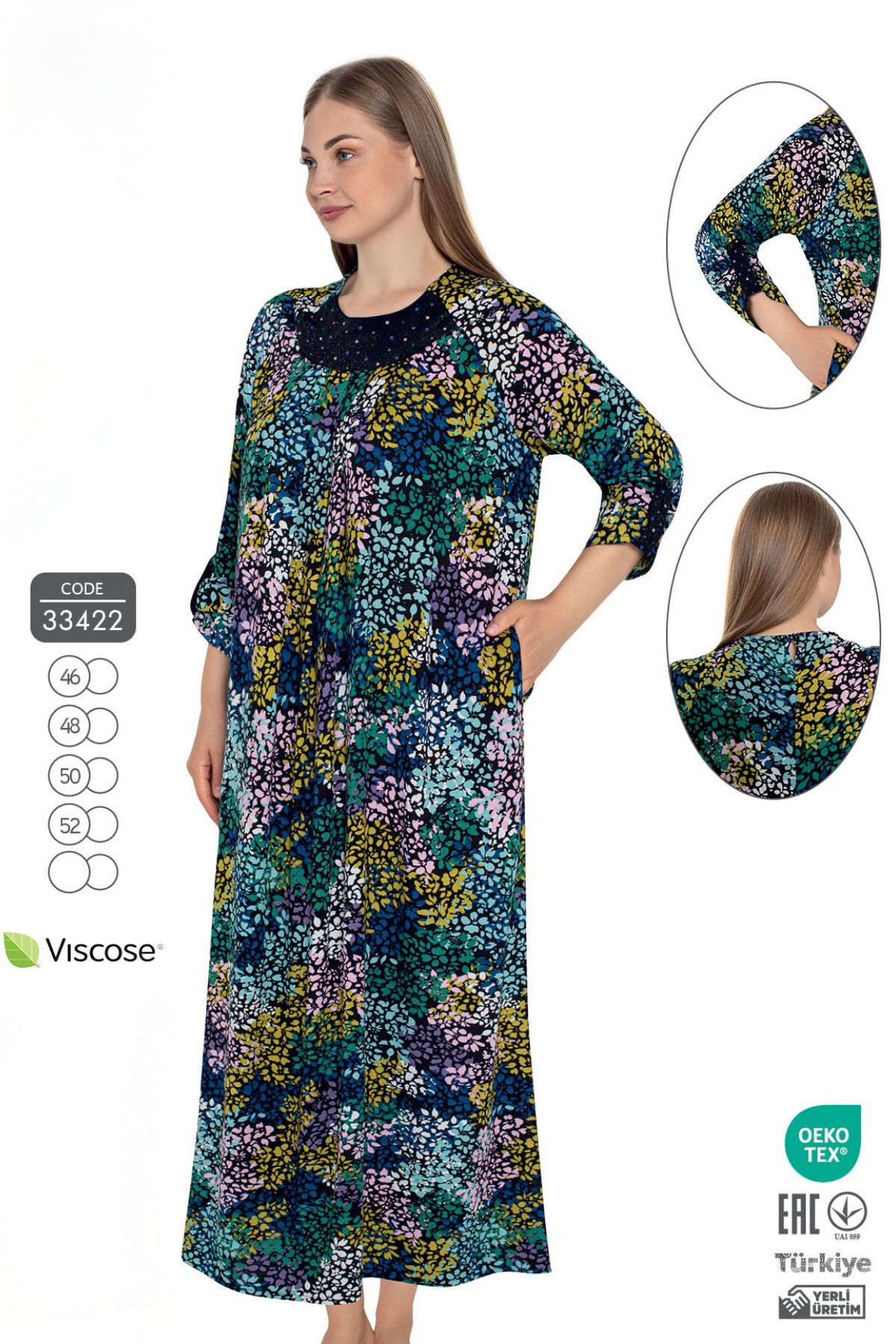 Juliet Deluxe Kadın Büyük Beden Dokuma Viskon Kumaş Uzun Elbise 33422