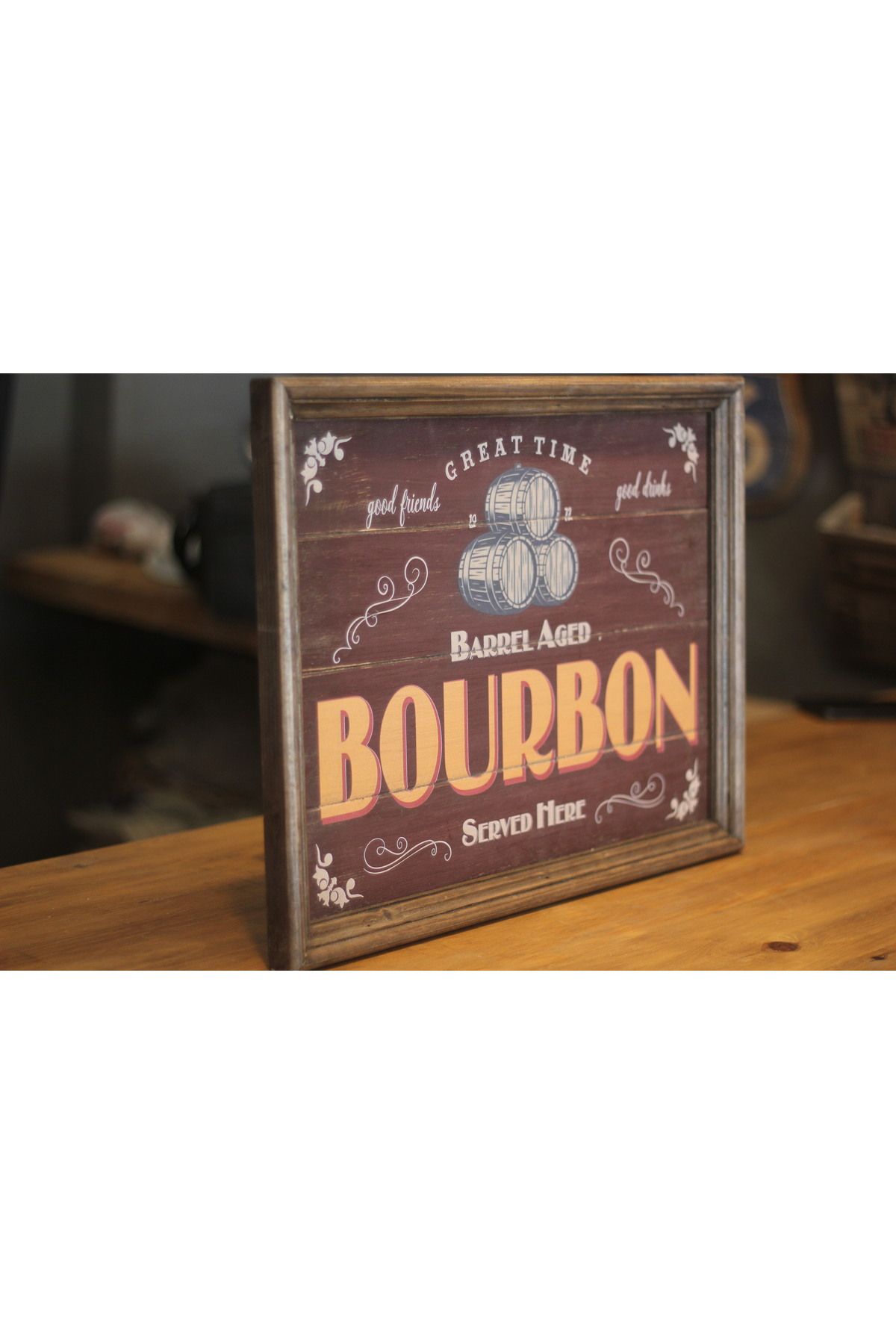 pratikolay BOURBON RETRO DEKORATİF DUVAR PANOSU (35x50x3cm)