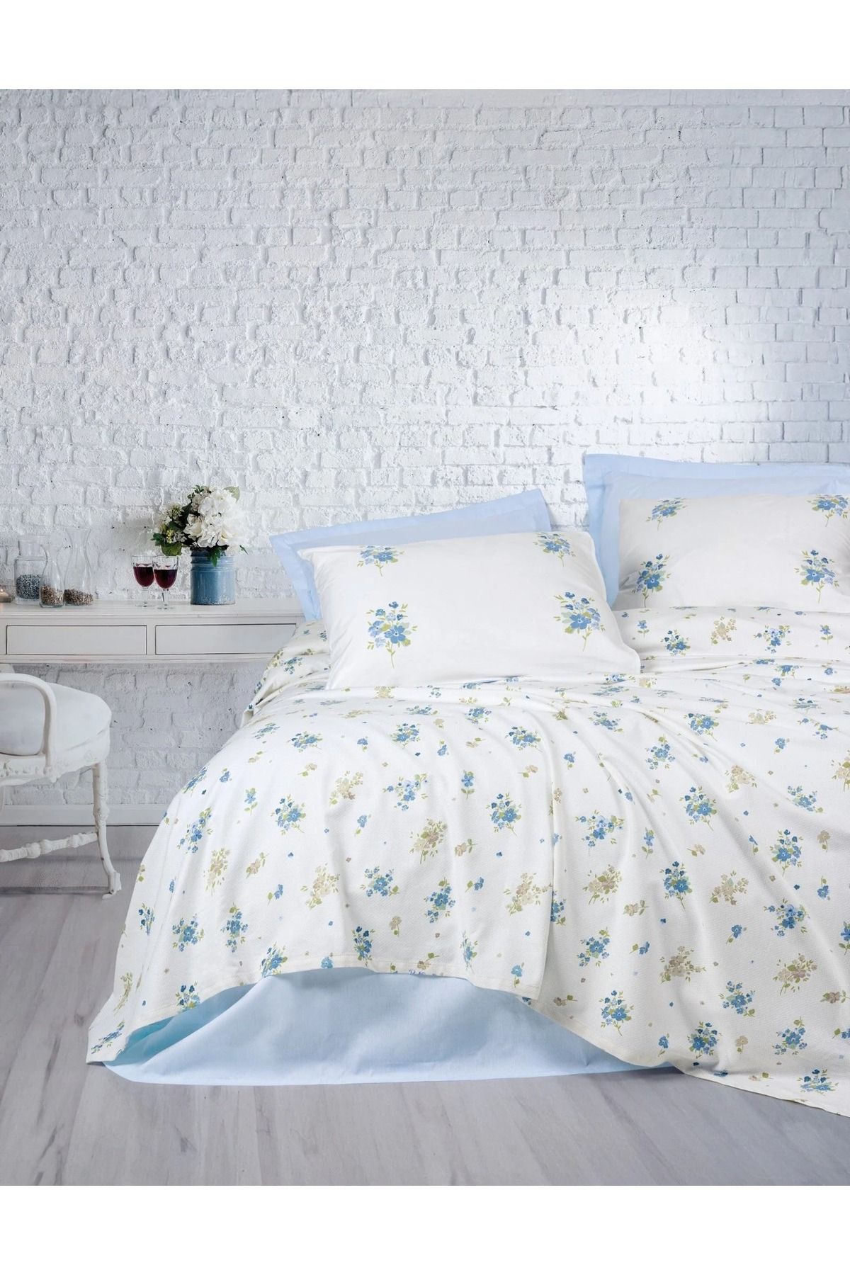 Cotton Box SWEET Çift Kişilik Pike Takımı BELLUS Mavi