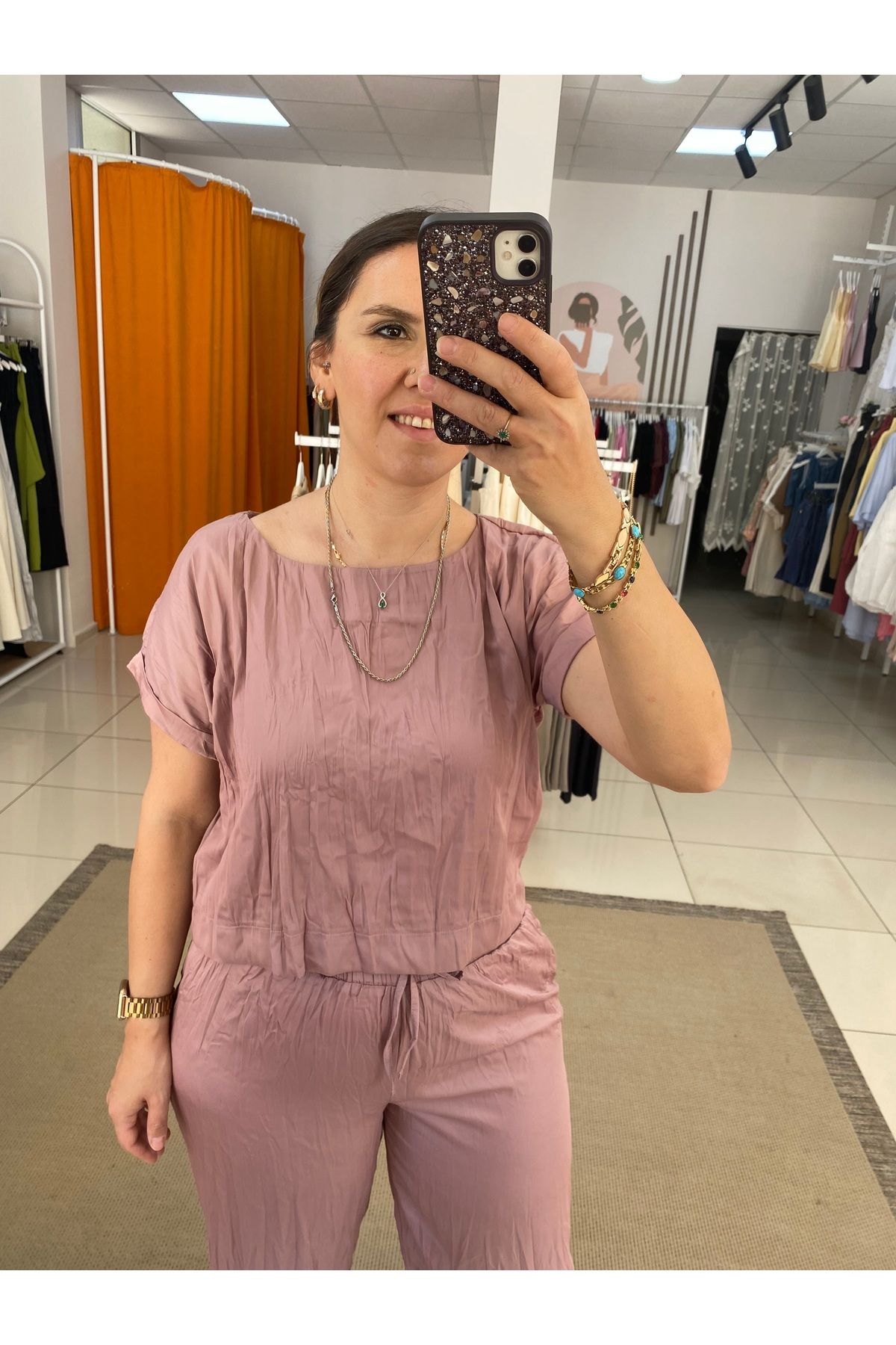 MODA Saten kumaş alt üst takım
