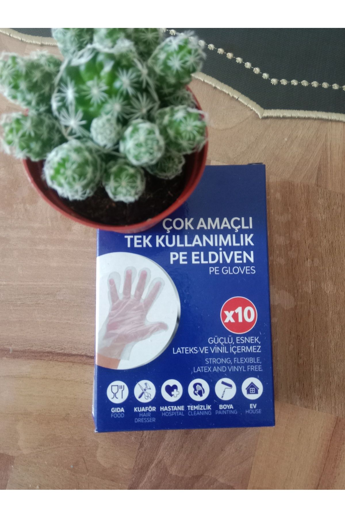 HANK TİCARET 4 Paket Tek Kullanımlık Şeffaf Eldiven 10' L U