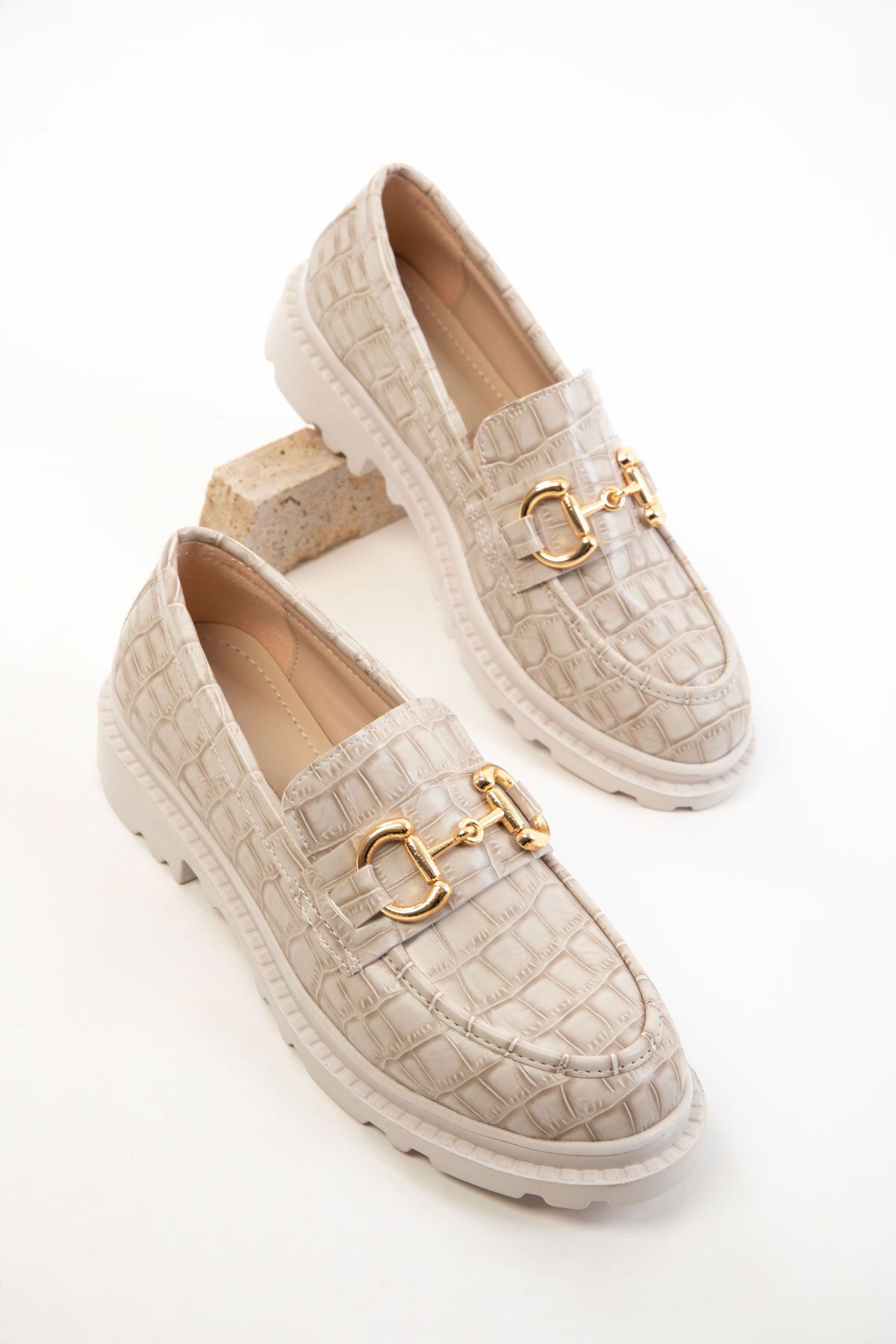 SOHO Bej Krako Kadın Loafer Ayakkabı 20685