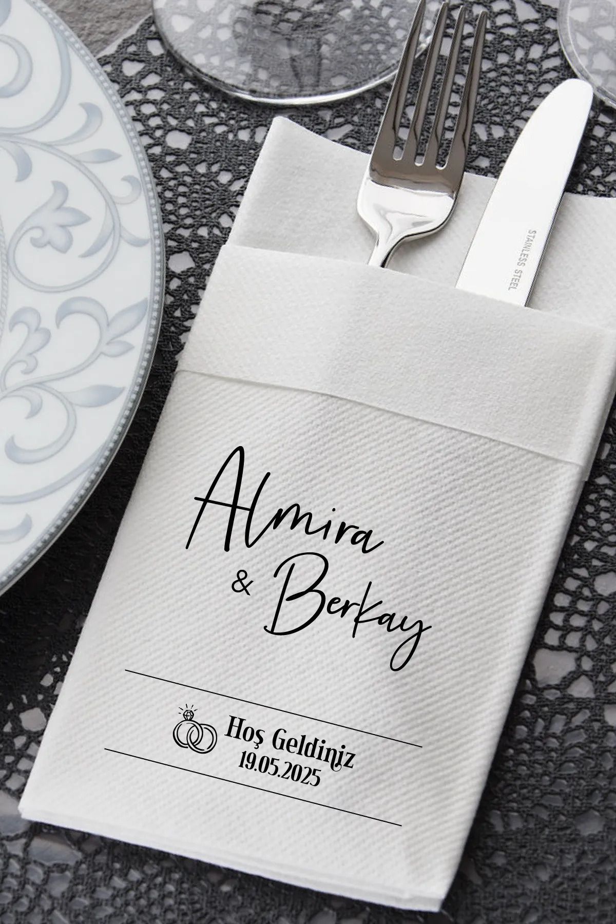 NapkinStore Siena Kişiye Özel Airlaid Peçete 25 Adet