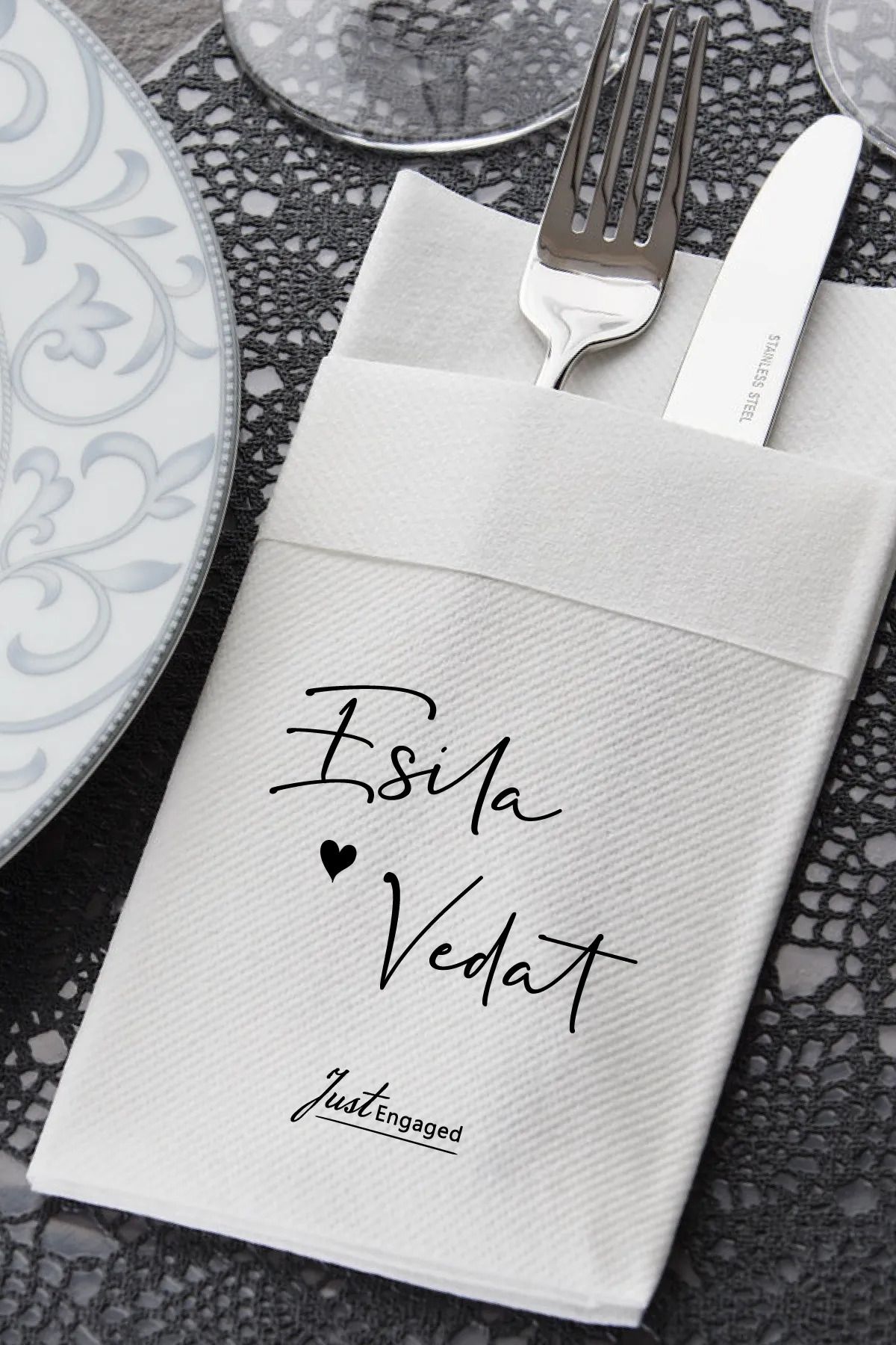 NapkinStore Elara Kişiye Özel Airlaid Peçete 25 Adet