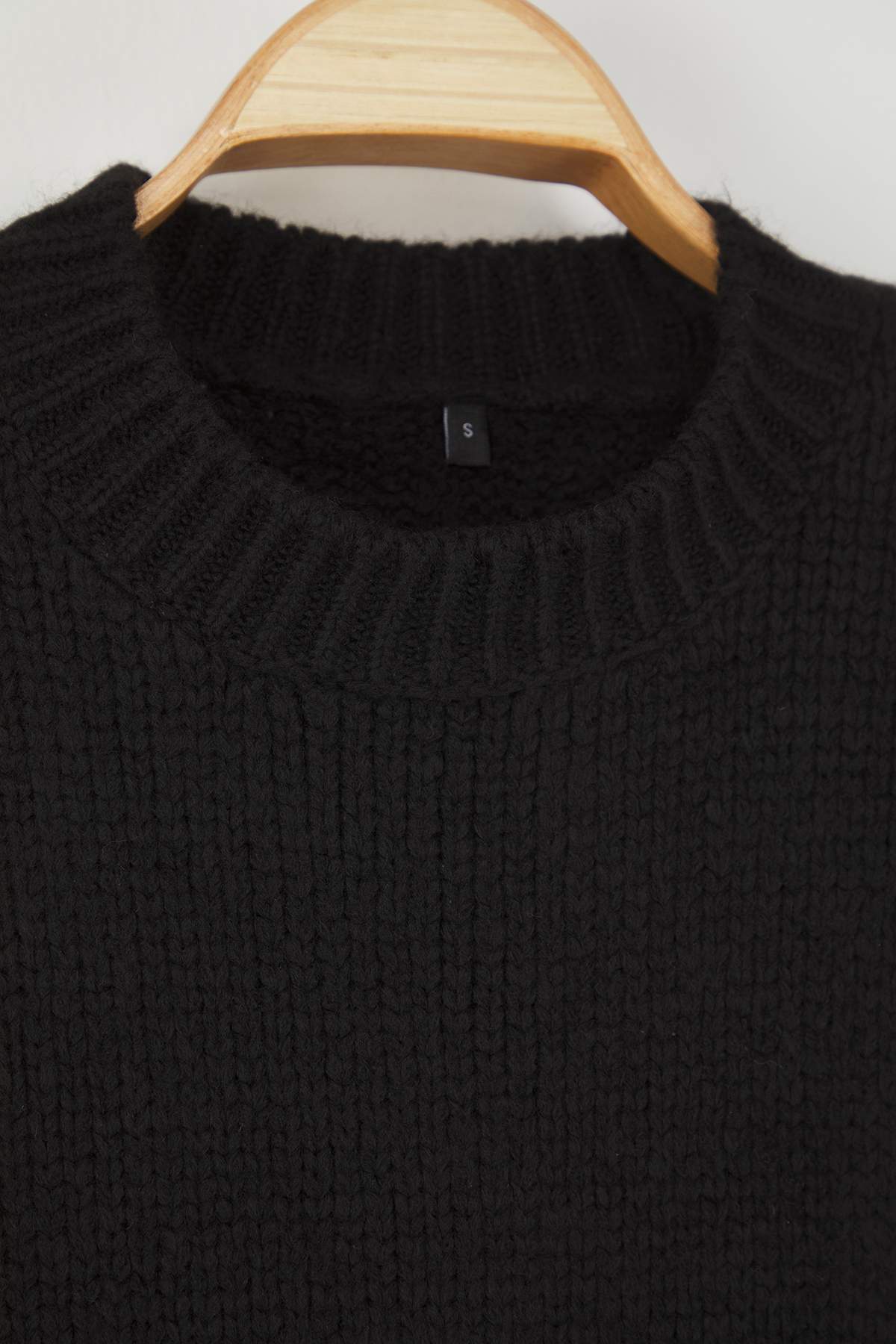 Trendyolmilla  Siyah Geniş Kalıp Yumuşak Dokulu Triko Kazak TWOAW25KZ00021 - Görsel 7