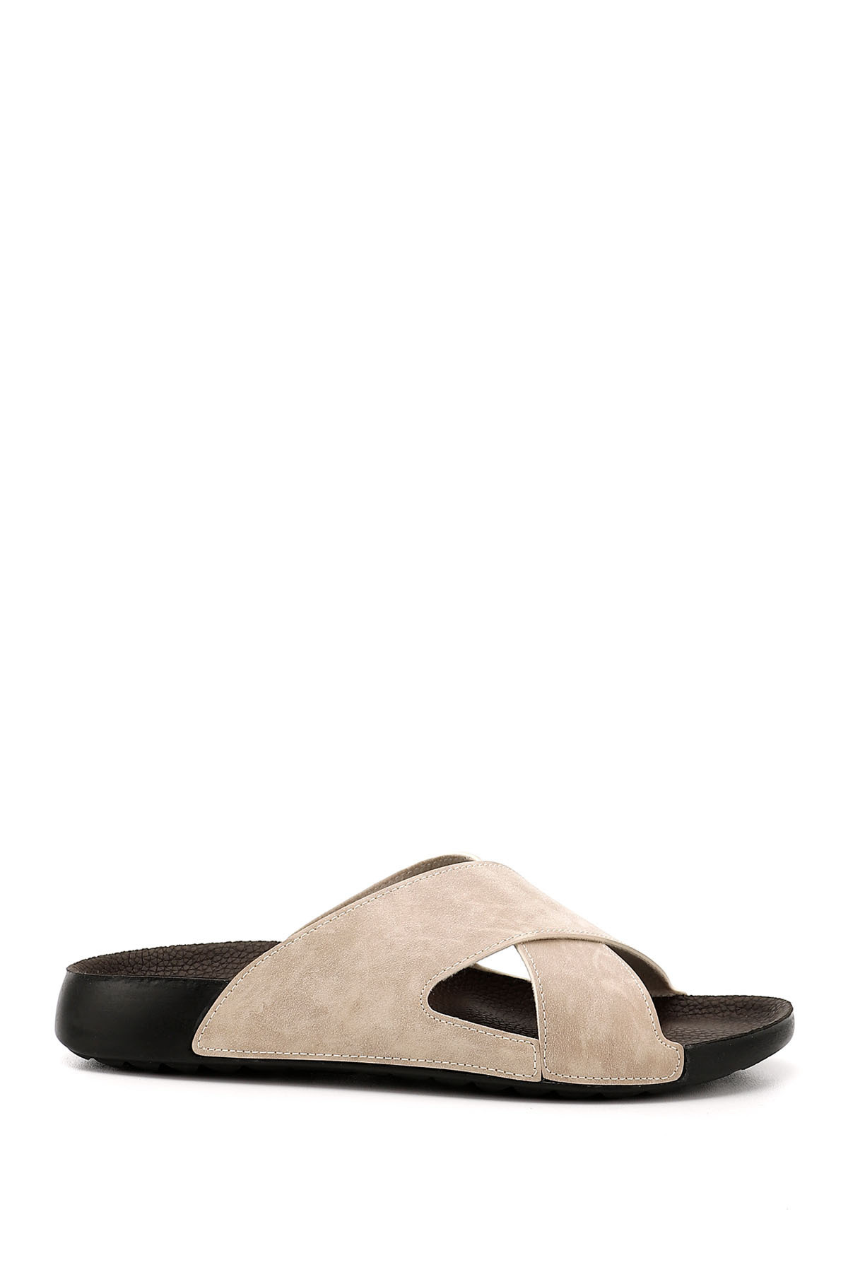 GÖNDERİ(R)-BEIGE Cross-Strapped Men's Slippers 34063 1