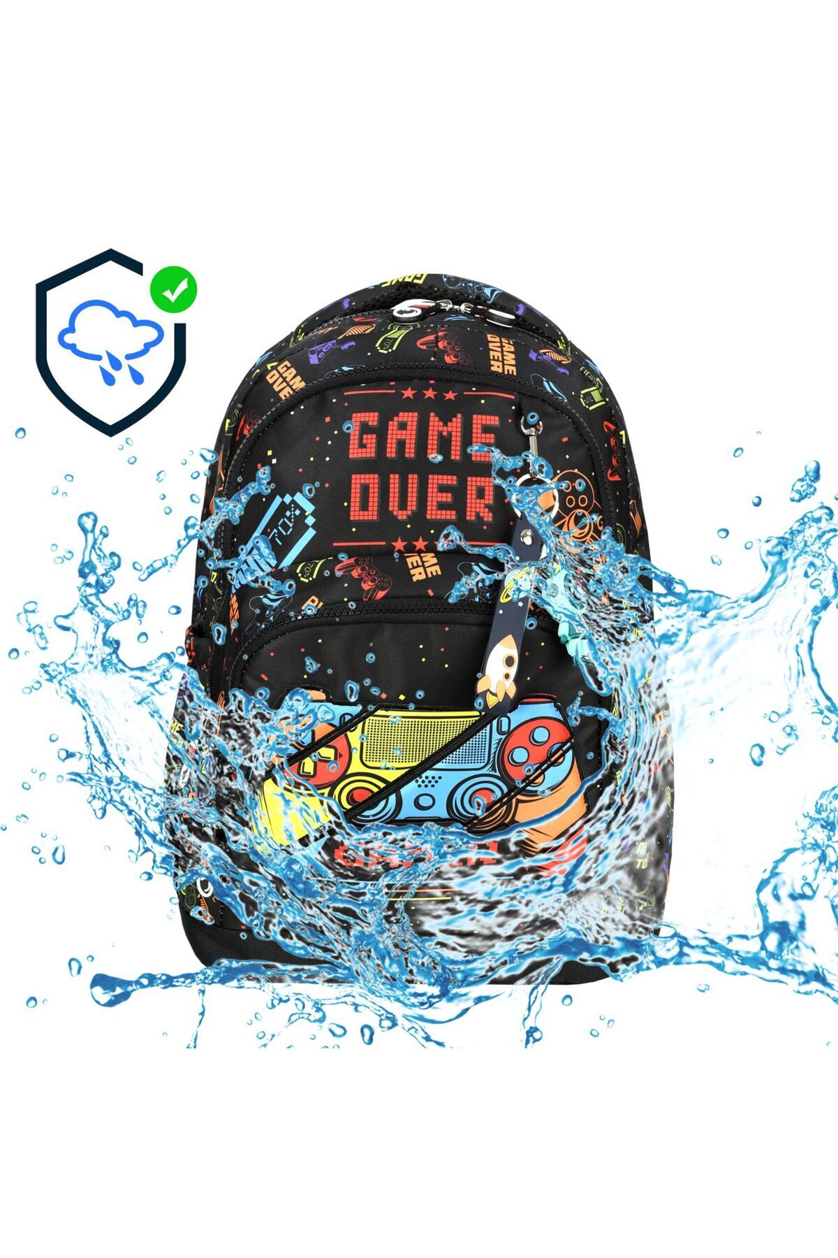 Bodmar Çanta Since 2023 Game Over Oyun Konsol Desenli Üçlü Erkek Çocuk ...