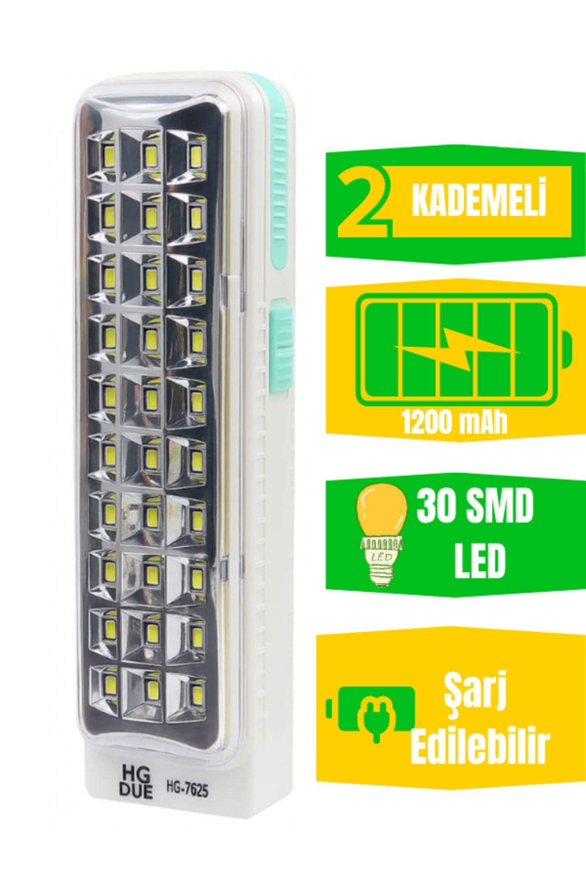 Smith 30 SMD Led Işıldak Çekmeli Fener Şarjlı Işıldak 2 Kademeli Aydınlatma Kamp Lambası El Feneri