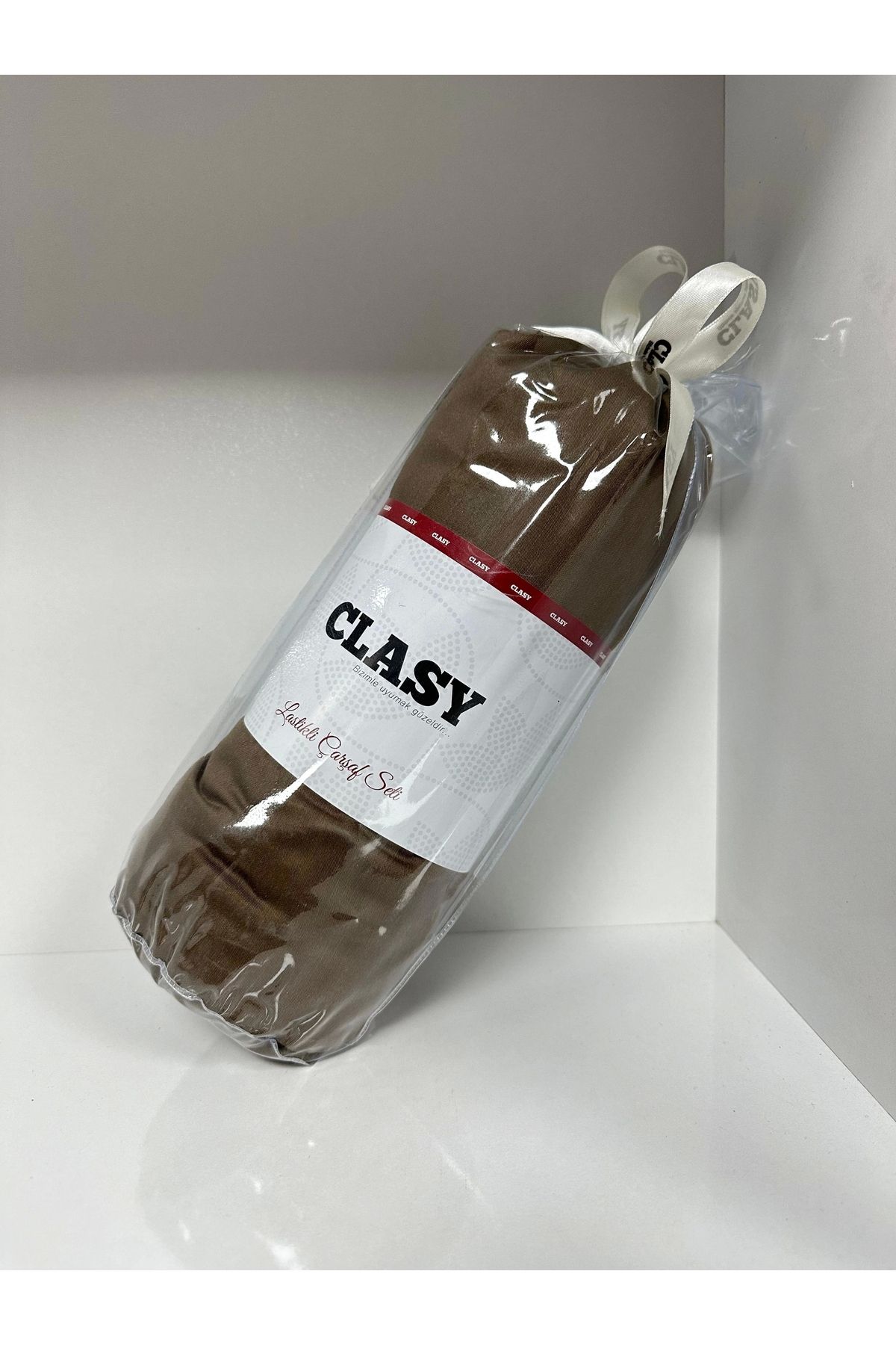 Clasy-Ranforce Single Plain Brown Sheet Set - Elastic 2