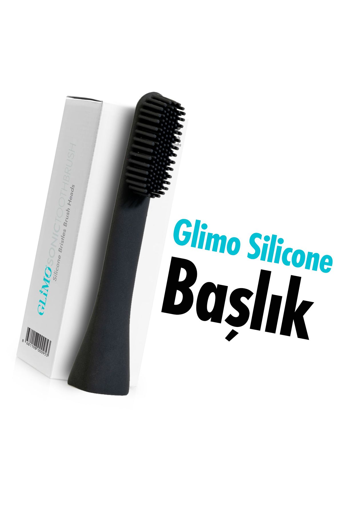 Glimo Sonic Şarjlı Diş Fırçası Başlığı 2li | 900.000 Titreşim/dk, Silicone Head, Carbon