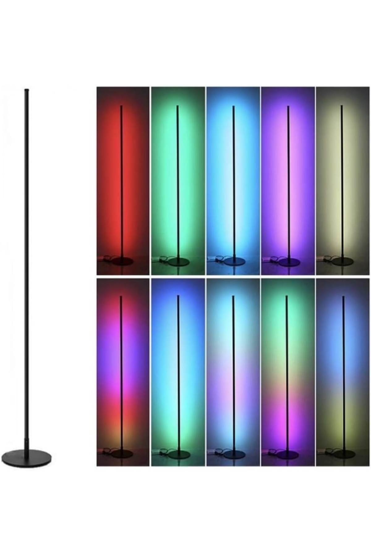 مصباح أرضي ذكي Rgb مع جهاز تحكم عن بعد وإضاءة Led لتزيين غرفة المعيشة وغرفة الجيمينج ليد كورنر