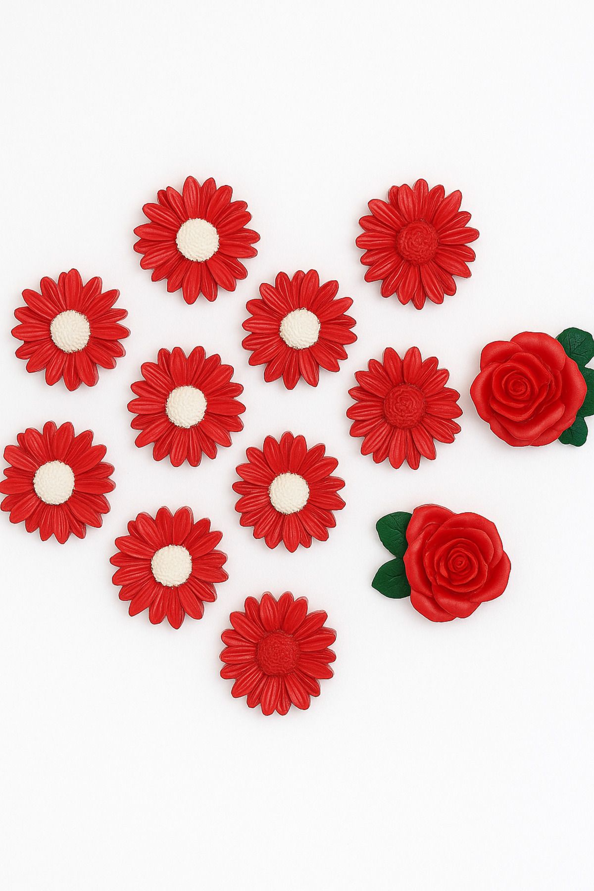 Handmade Bellevie 4' lü papatya, love ve gül magnet