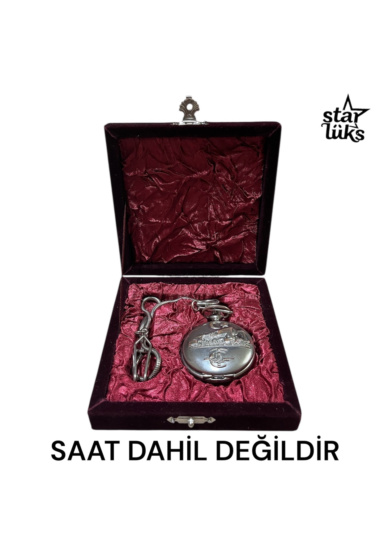 StarLüks Hediyelik Özel Lüks Kadife Köstekli Saat Kutusu (SAAT DAHİL DEĞİLDİR) (11X11X3 CM)