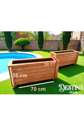 DESTİNA Destina Ahşap Saksı Açık Meşe Rengi 35cm*30cm*70cm