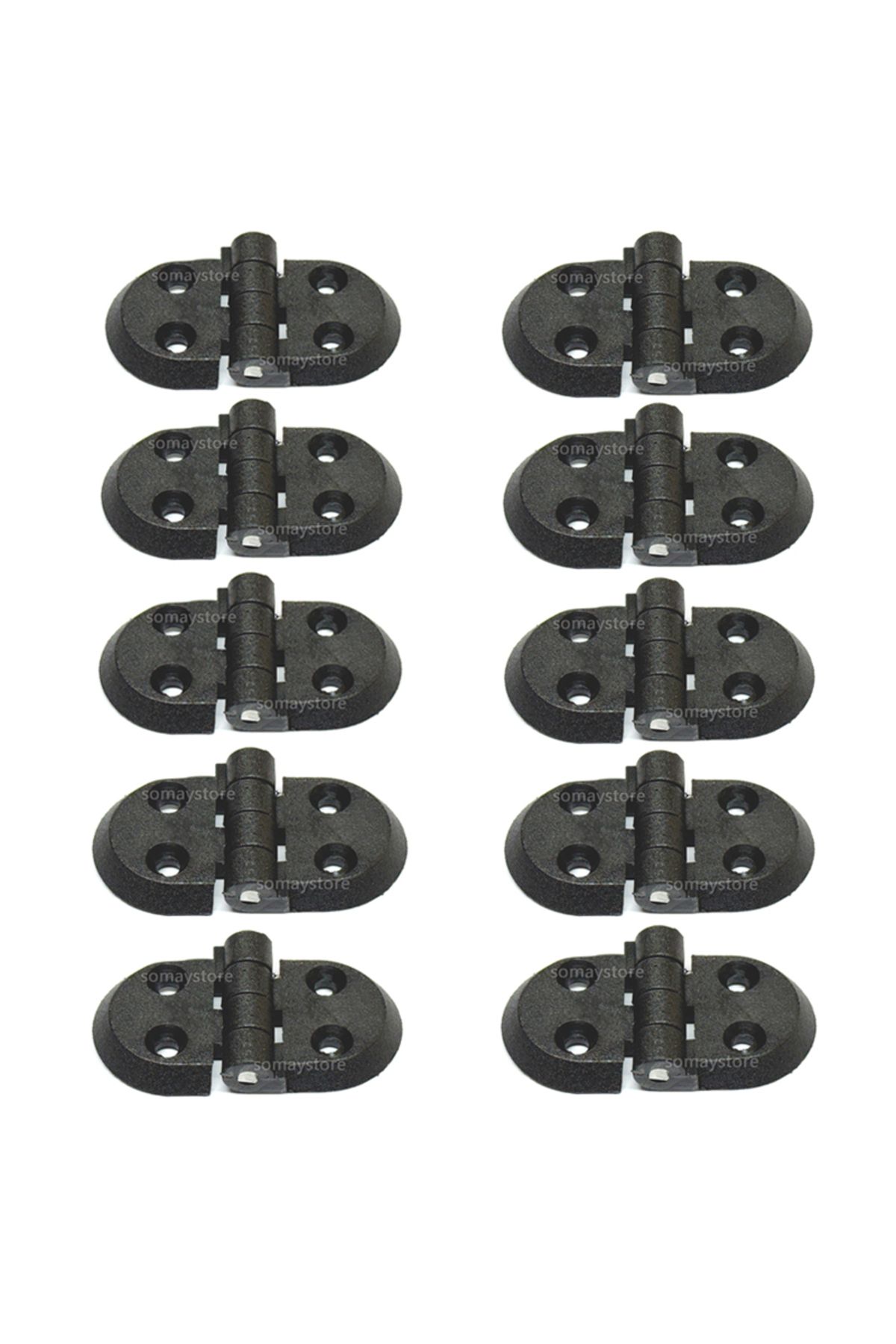 Somay Store Tekne Plastik Menteşe Kısa Kısa 40x75mm 10 Adet Siyah