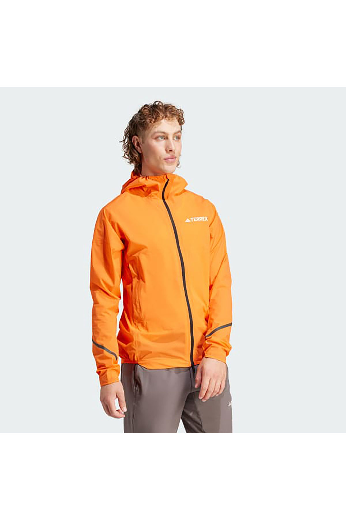 آدیداس کاپشن مردانه ضد باران Terrex Xperior Light مخصوص فضای باز، نارنجی (IP1420)