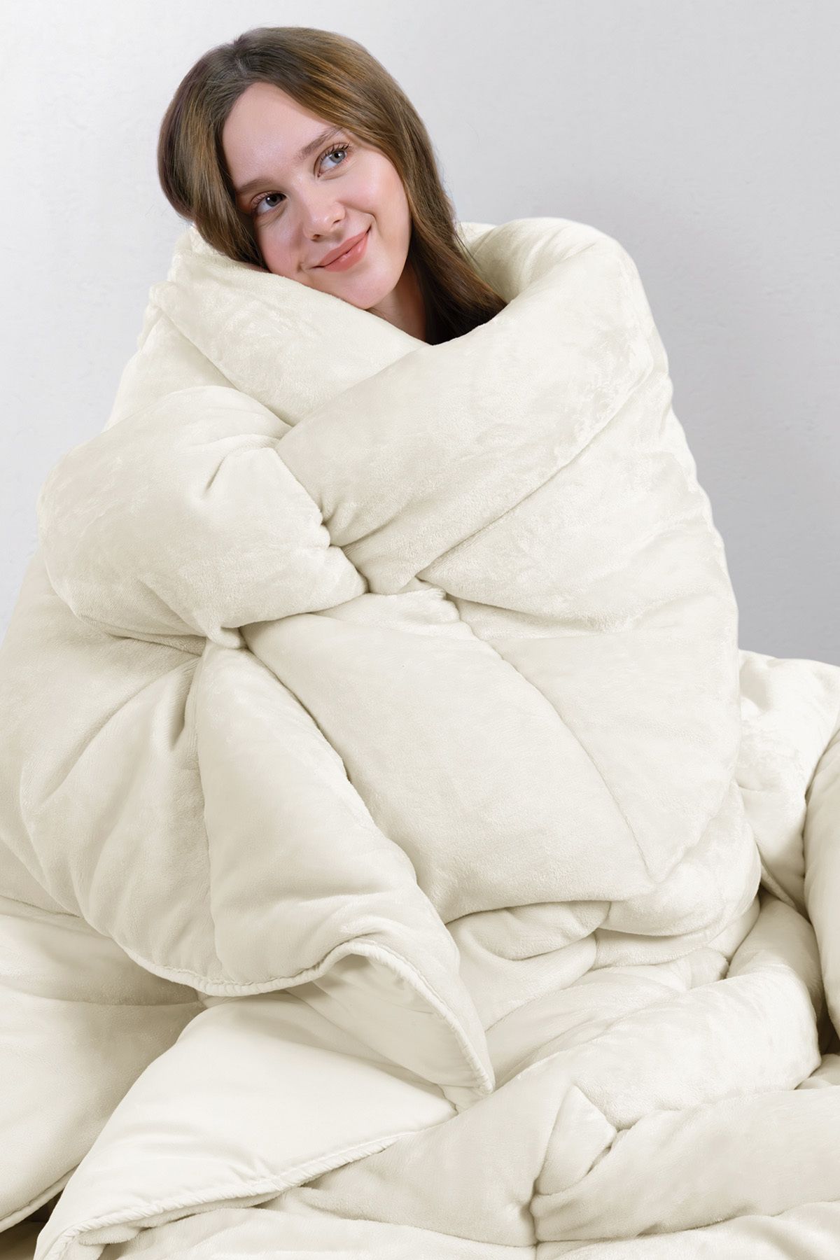 Yataş-Macaron Single Wellsoft Quilt - Cream 1