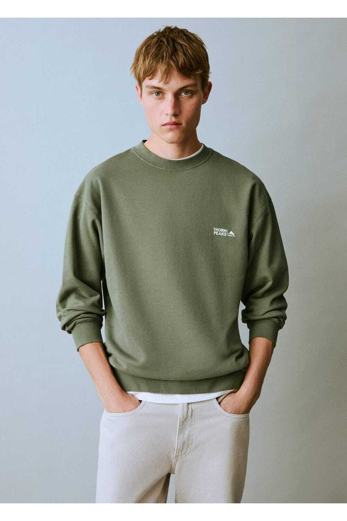 Mesajlı Pamuklu Sweatshirt