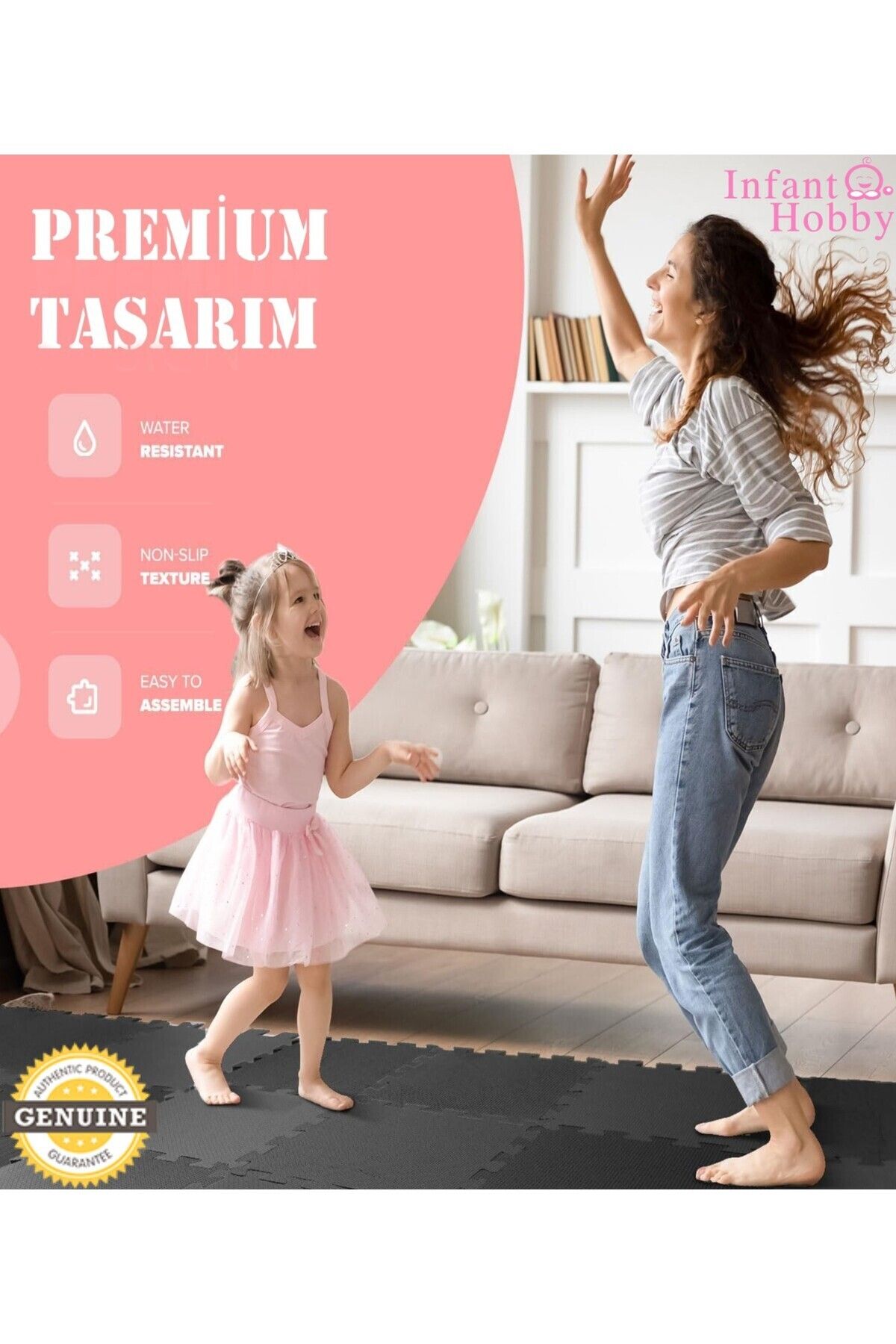 İnfant Hobby İnfant Hooby Premium Puzzle Karo Oyun Matı Seti 90x90 ( 9 ADET )