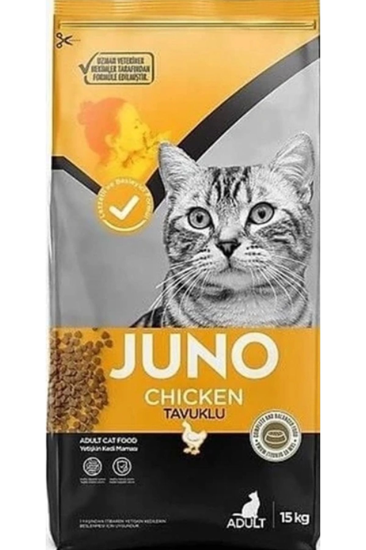 JUNO Yetişkin Tavuklu Kedi Mama 15 Kg