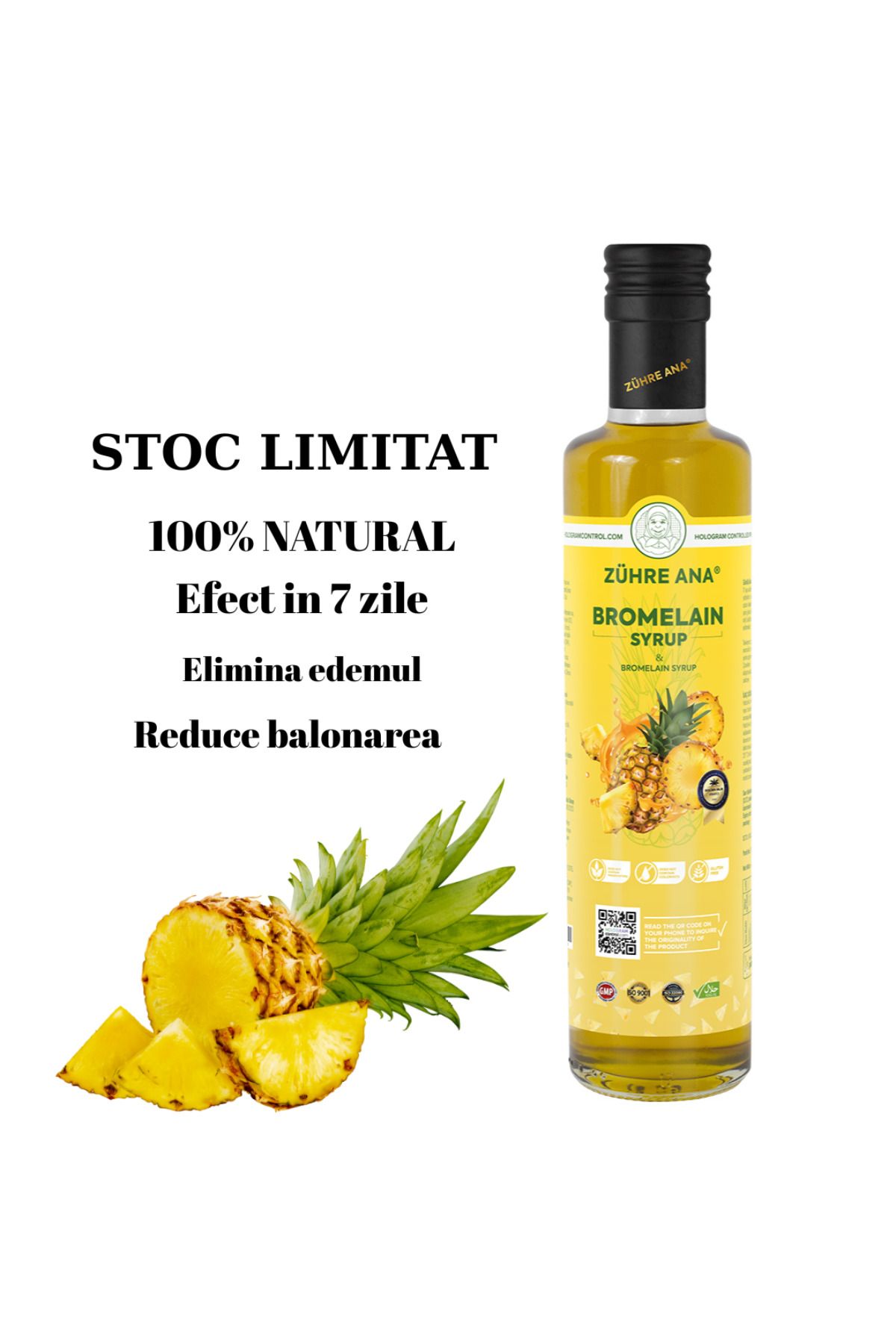 Zühre Ana Sirop Cu Bromelaină 250ml–cel Mai Vândut În Categoria Produse Gourmet Și Organice