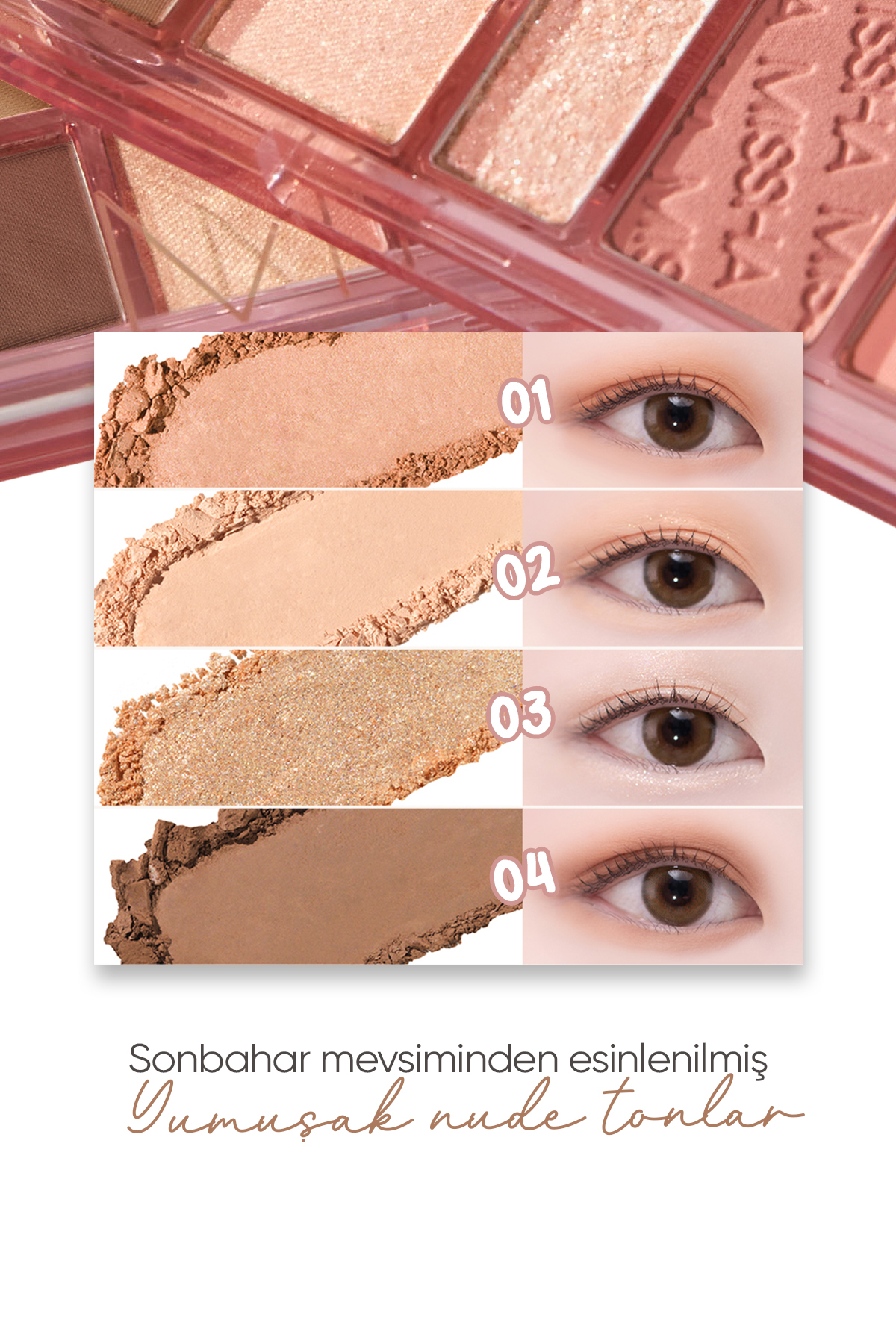 Mat ve Işıltılı Tonlar Barındıran Far Paleti Missha Mood Moment Palette (3 The Cute Things) — رنگارنگ 7480 — تصویر 3 از 8