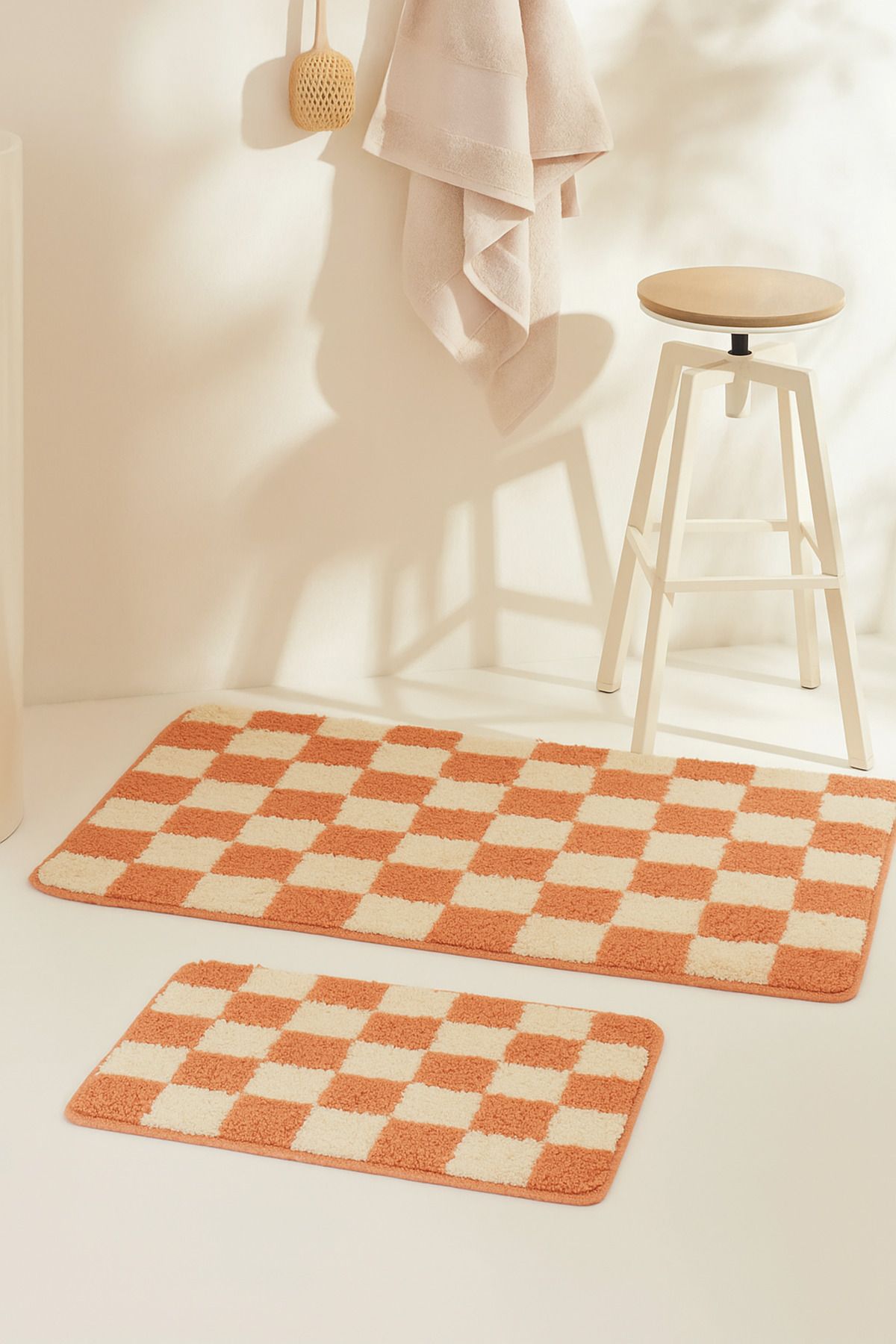 EUROBANO Chess 2'li Banyo Paspası Kaymaz Taban 60x100-60x50