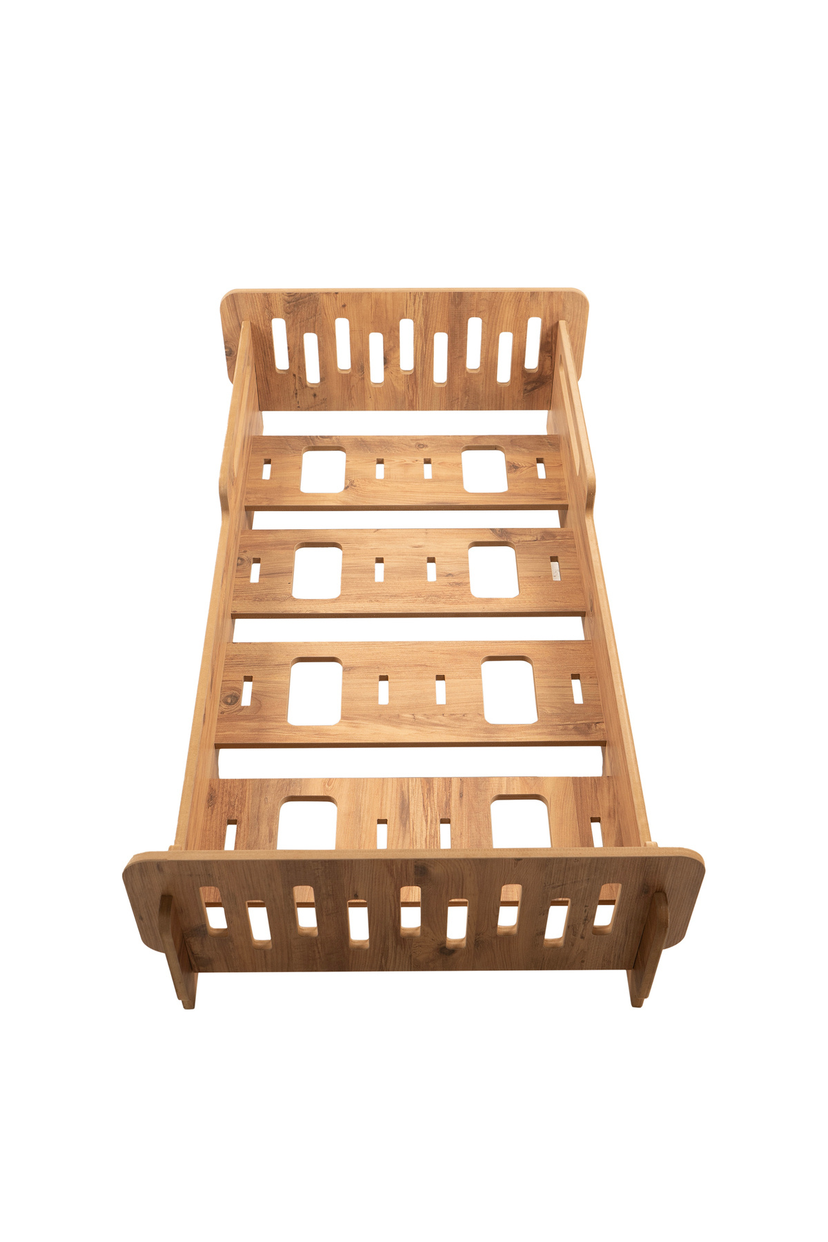 LİVİNGSTORE Industrial Living Çocuk yer yatağı - 140x70cm - Bebek ve çocuk karyolası -MDF - Ceviz fotoğrafı 3 (önizleme)