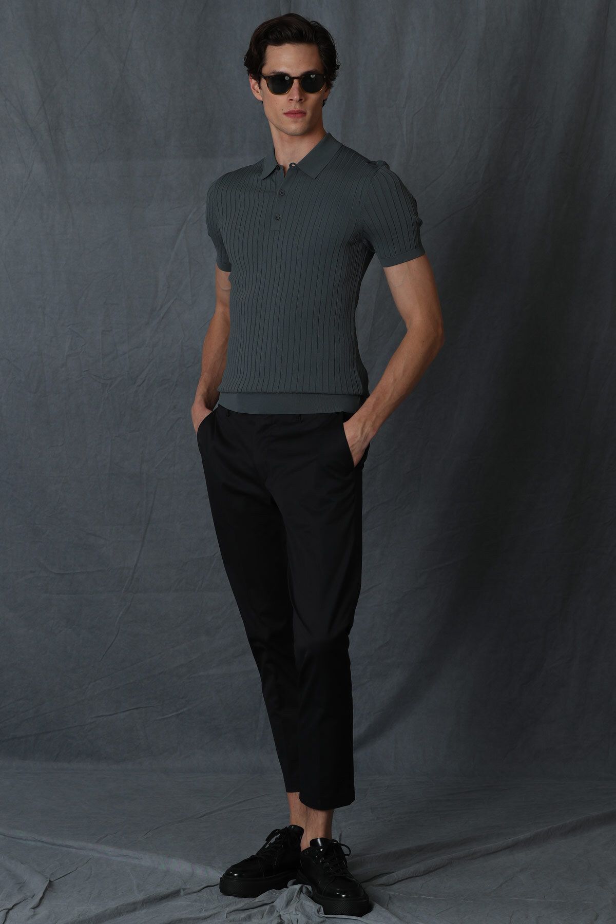 شلوار مشکی مردانه سیاه Chino Smart Slim Fit Lufian