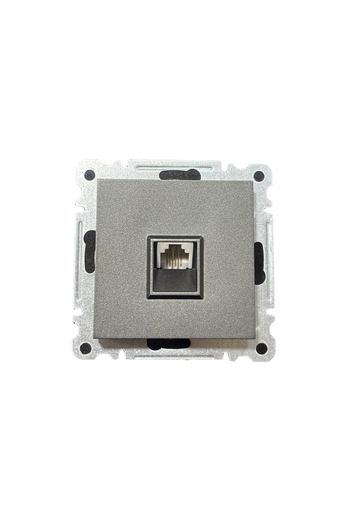 MAKEL-Karea Smoked Set of 2 Grounded Socket + Numeris Telephone Socket (Cat3) 3