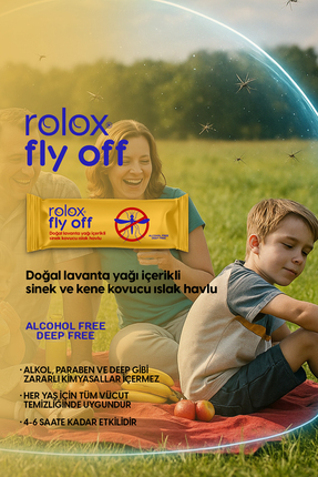 Rolox Fly Off - 50 Paket - Sinek Ve Kene Kovucu Islak Havlu