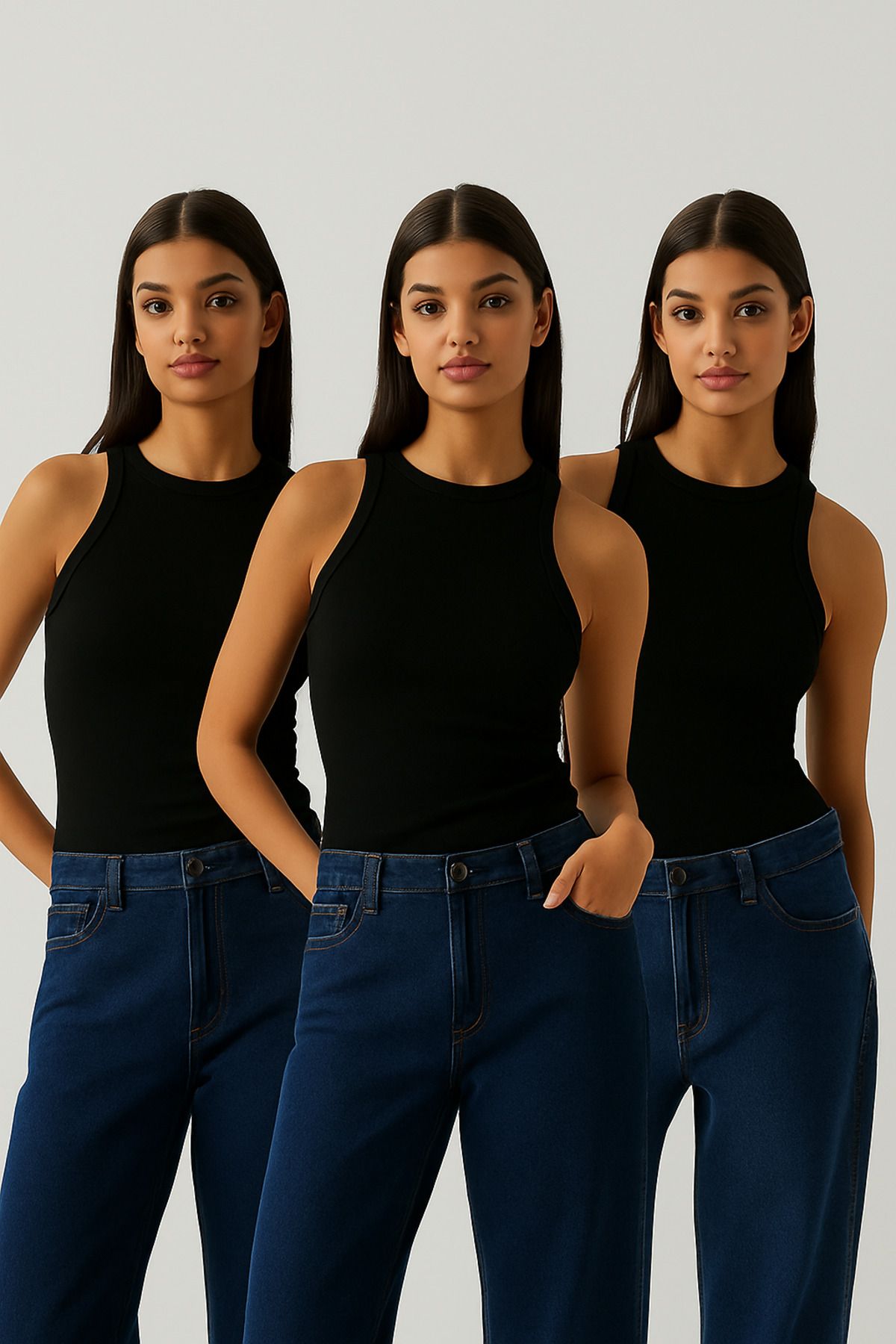 GIA - ART 3'lü Halter Yaka Atlet Seti