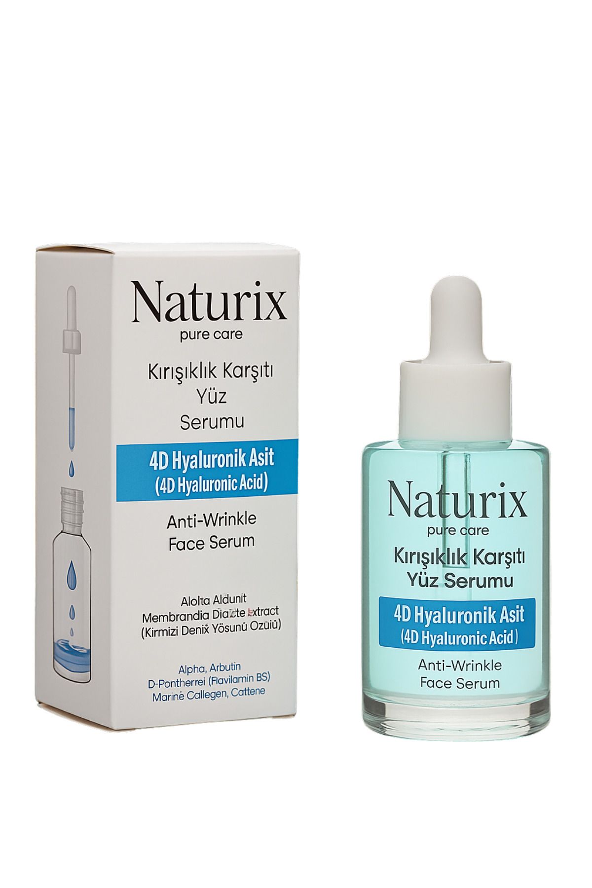 Naturix Kırışıklık Karşıtı Yüz Serumu | 4D Hyaluronic Acid | Derin Nemlendirme & Cilt Yenileme 30 ml
