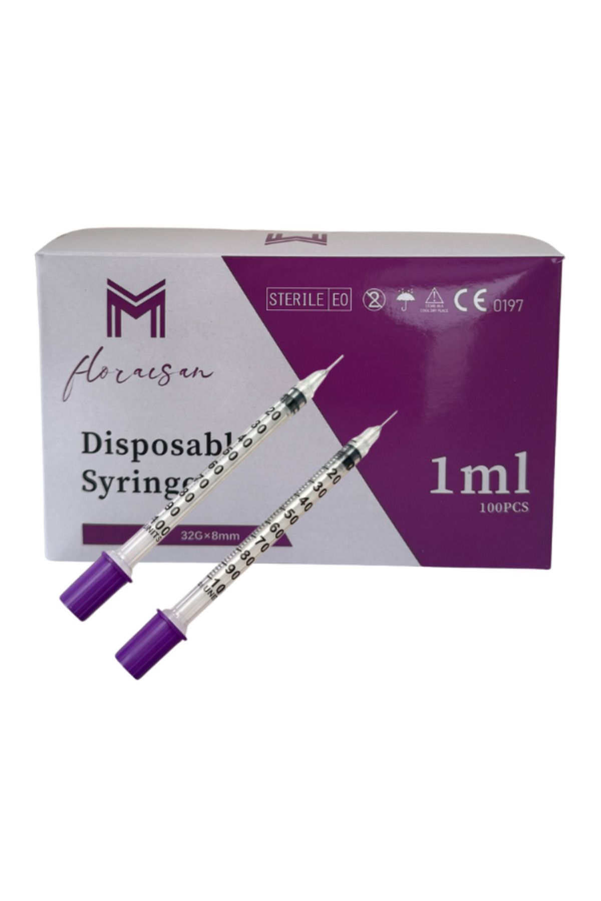 Floraison Medikal 1 ML Microfine 32G x 8MM Enjektör 100 Adet (1 kutu)