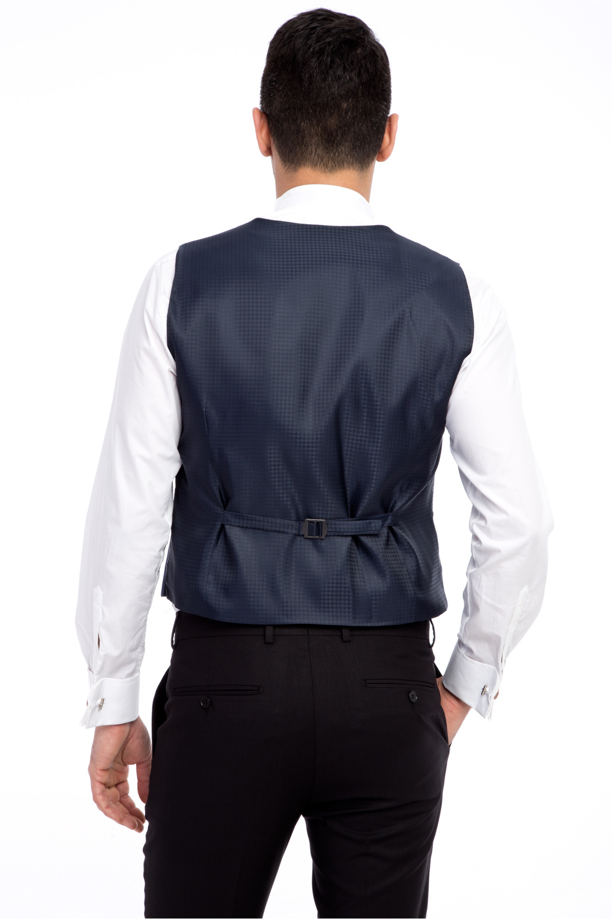 Kiğılı-Slim Fit Slim Fit Mono Collar Patterned Tuxedo with Vest / Groom Suit 5