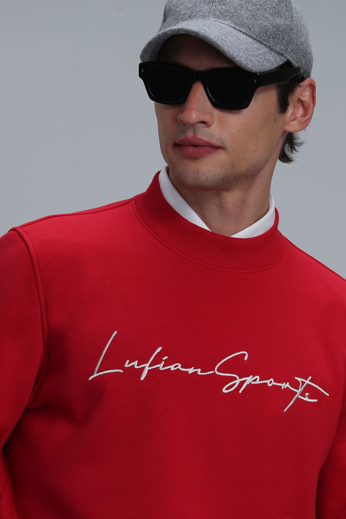 سویشرت قرمز مردانه Lowe Sweatshirt اورجینال Lufian