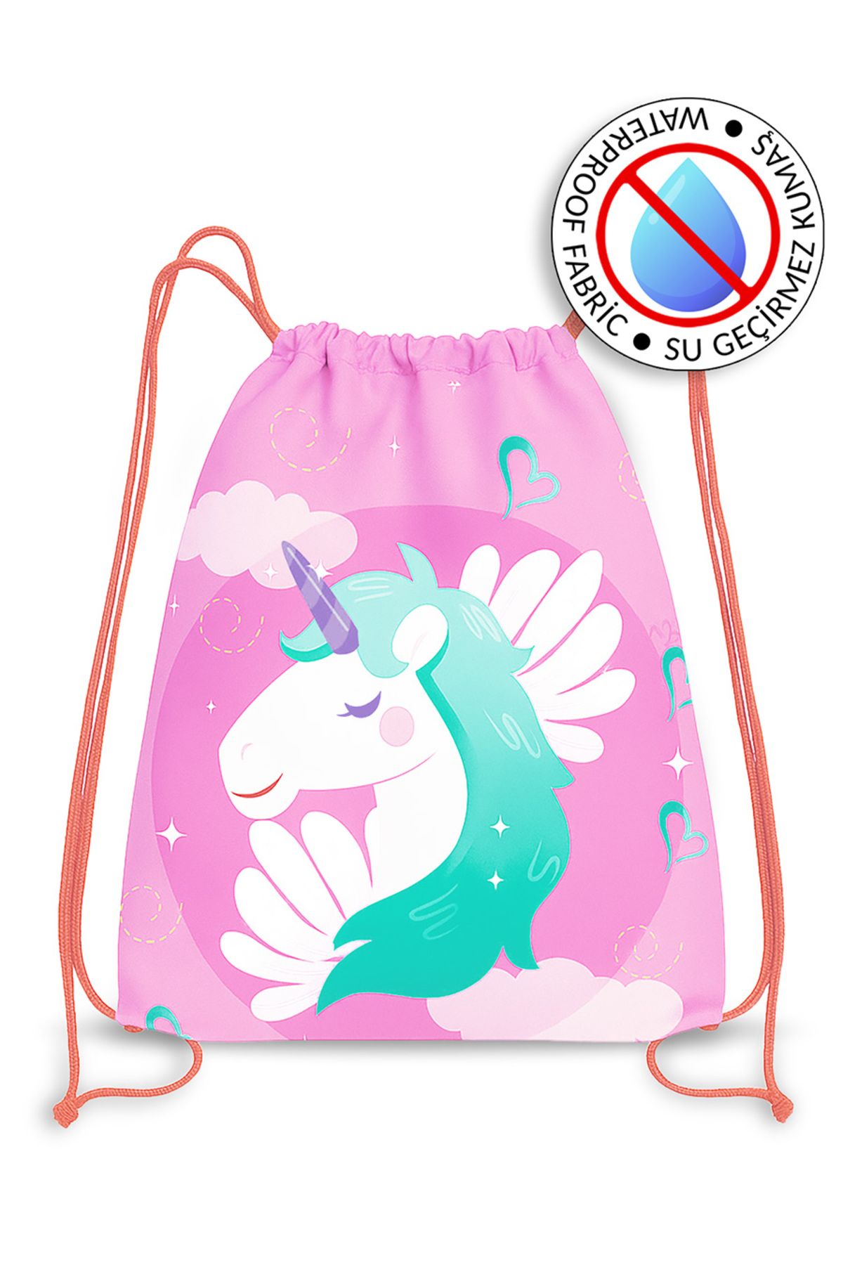 Molie Unicorn Su Geçirmez Kız Çocuk İpli Sırt - Plaj Çantası