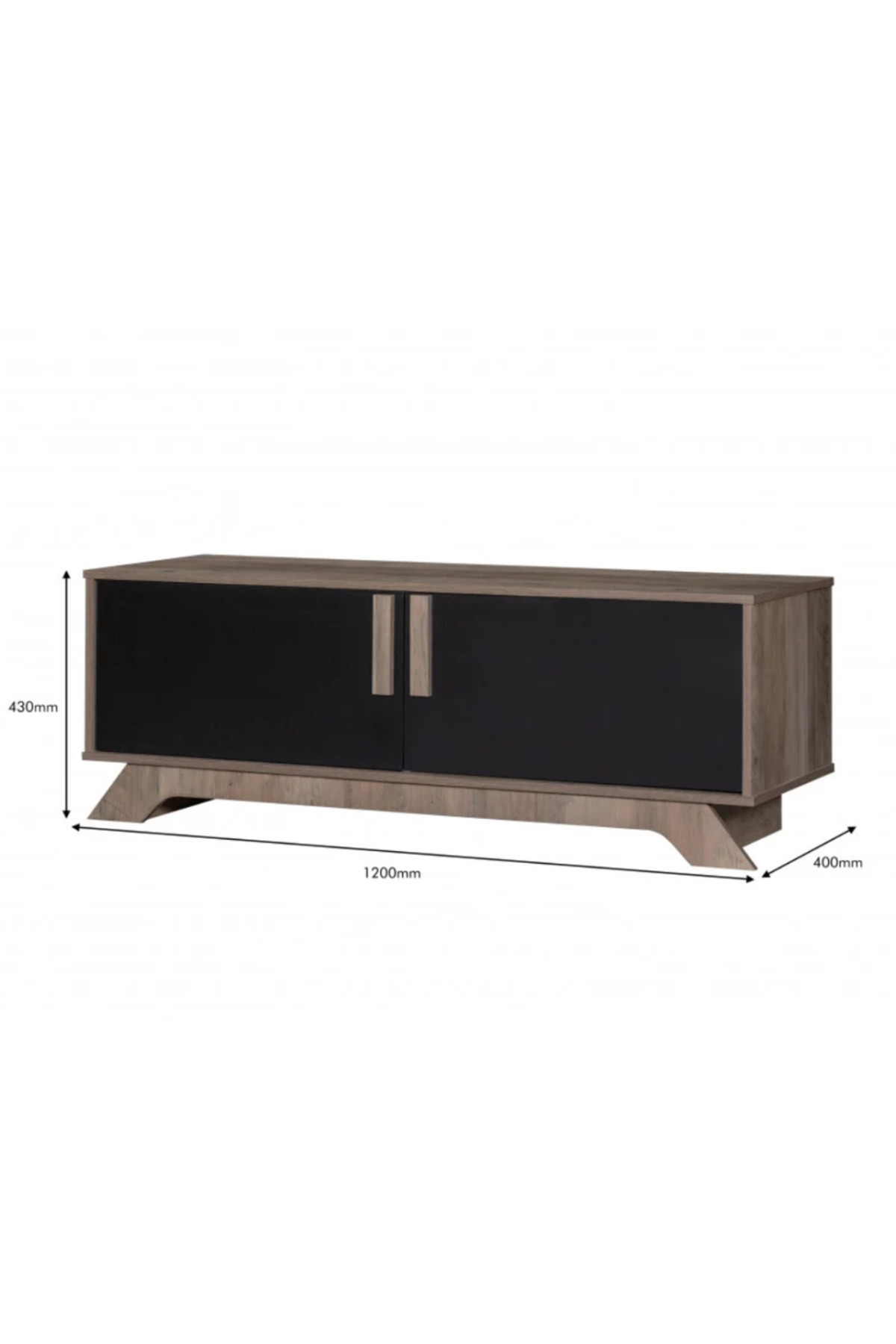 Generic-Luxury Wooden TV Table with Stable Base and Two Storage Drawers - Malaysian Wood, 120 cm, Brown and 3