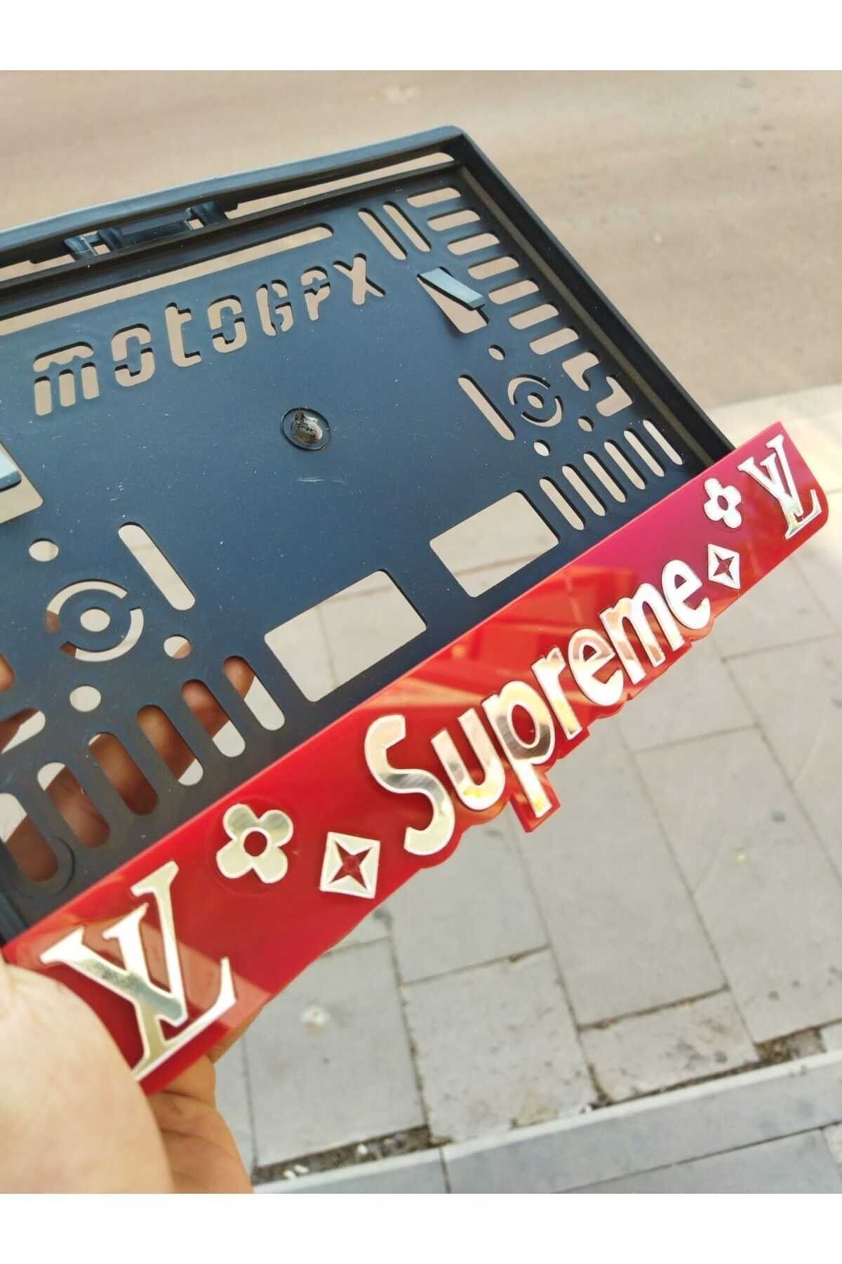 atom tasarım & reklam MOTOR PLAKALIK PLEKSİ SUPREME LAZER KESİM PLEKSİ ( 1 ADET )