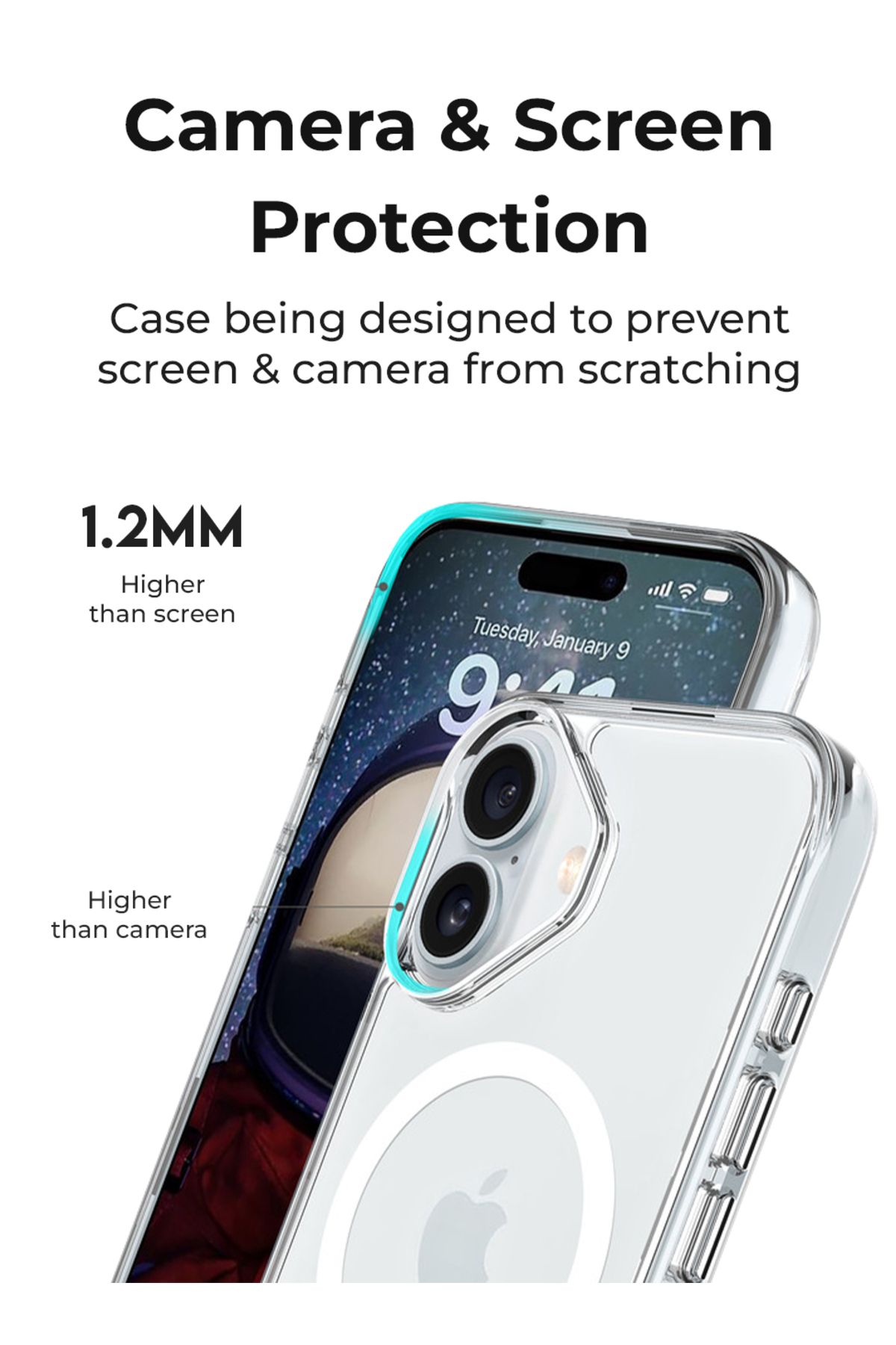 Glassology-جراب مغناطيسي شفاف لهاتف iPhone 16 مع واقي شاشة 5