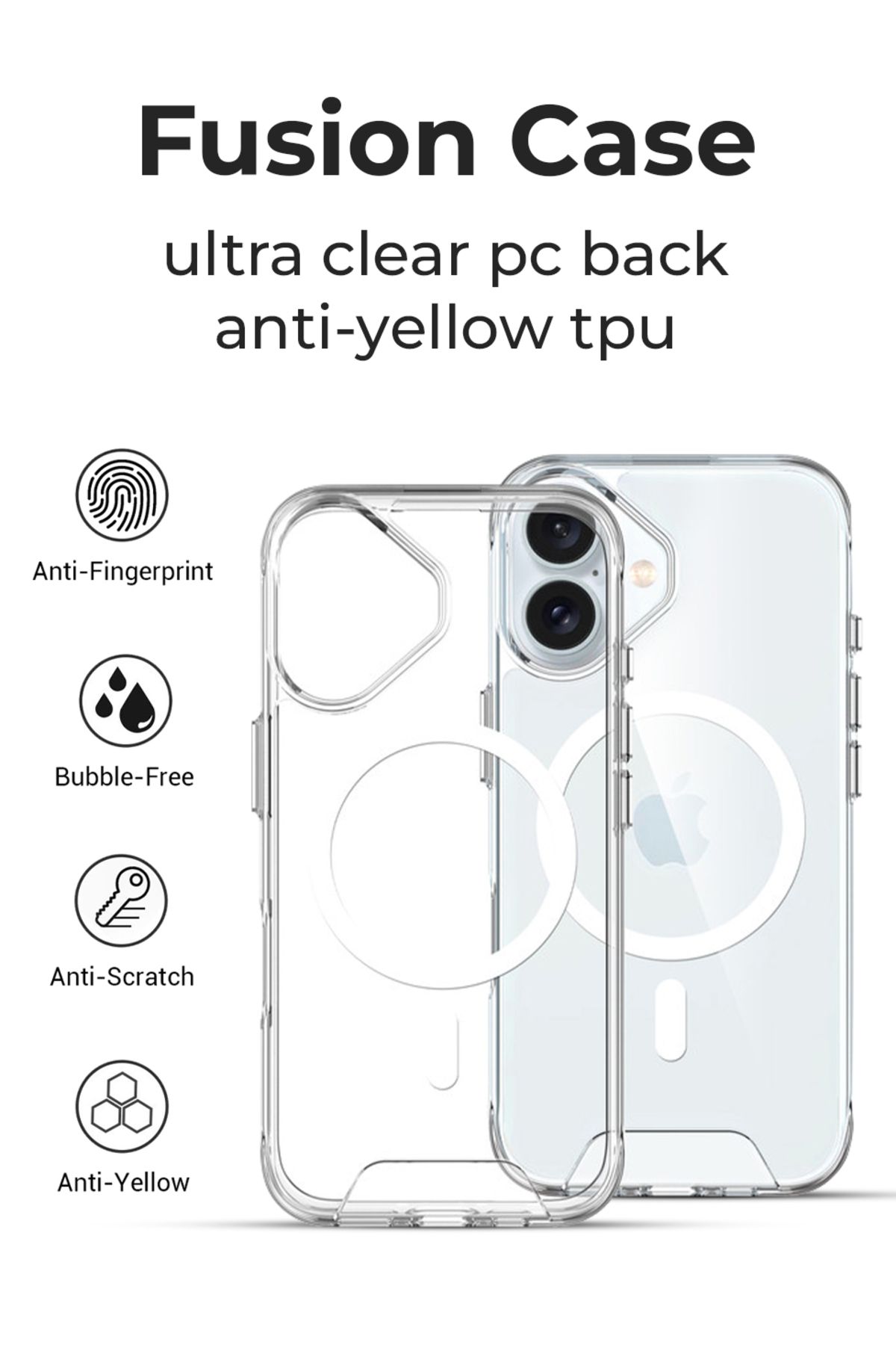 Glassology-جراب مغناطيسي شفاف لهاتف iPhone 16 مع واقي شاشة 4