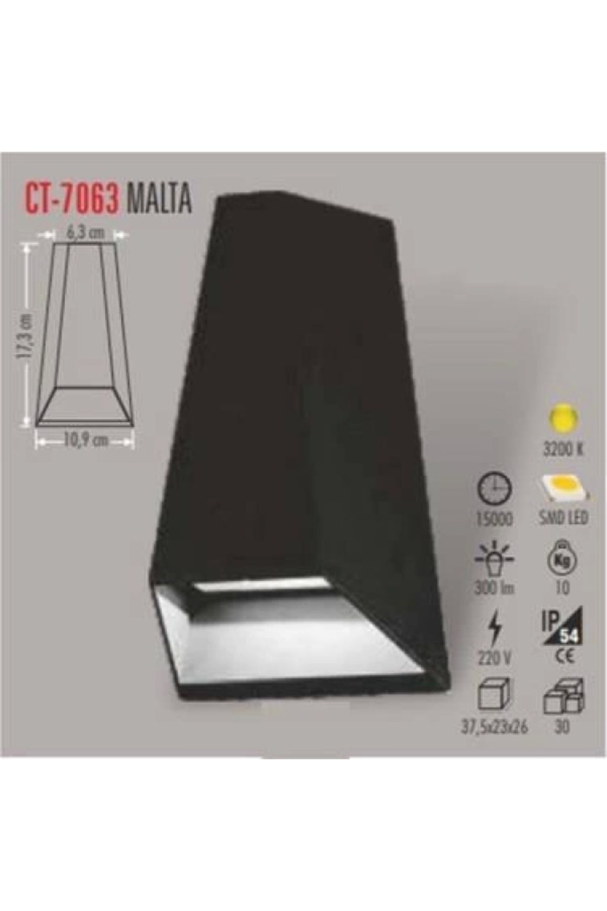 Cata-Malta Led 6W Garden Sconce - 3200k Daylight, Double Sided Wall 1