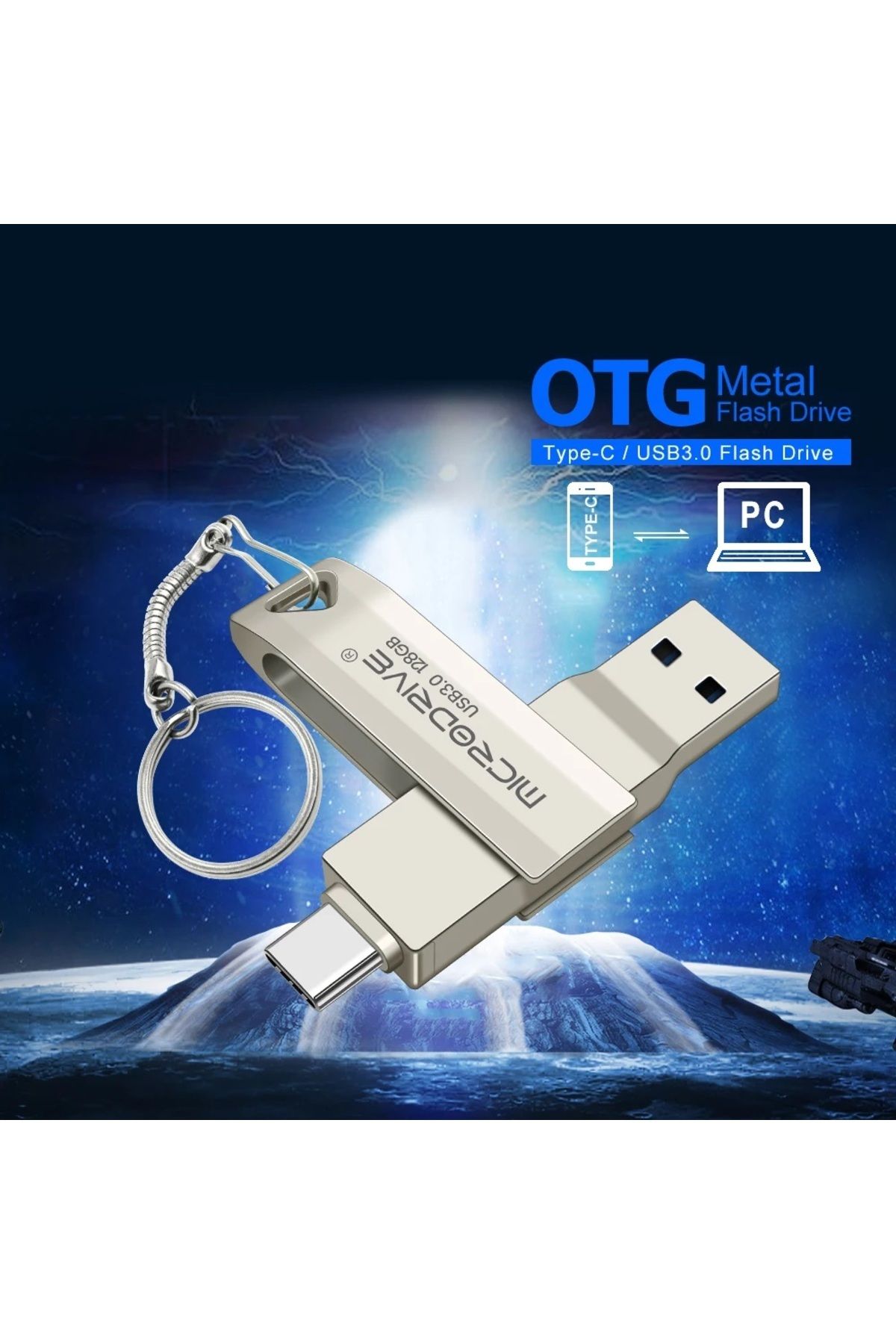 Laula-256 Gb Type C and USB Flash Memory Otg Dual Input 3.0 2in1 (Microdrive) 8