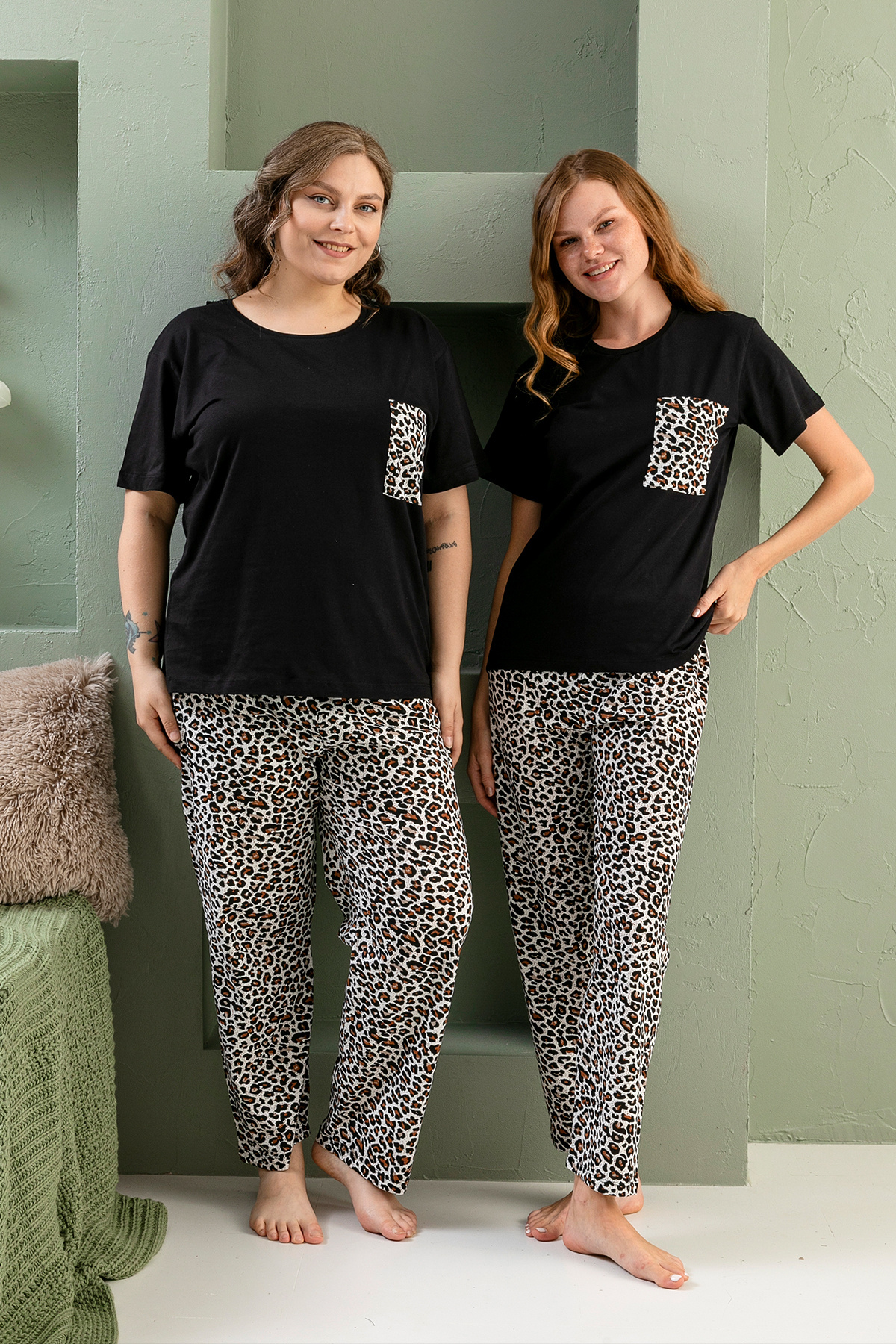 Nisanca  %100 Pamuk Büyük Beden 3 Parça Kadın Pijama Takımı - Görsel 2