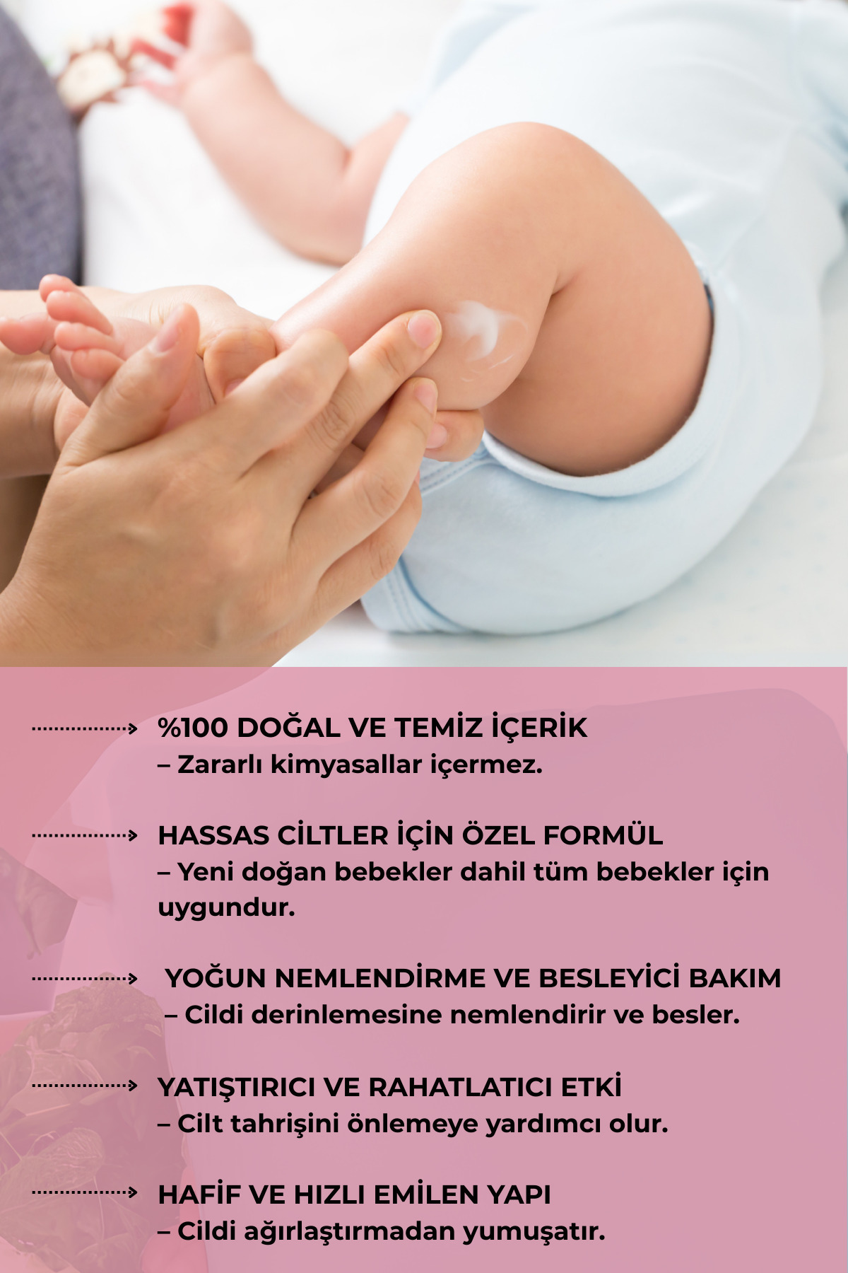 Let's Be NATURAL Bebek Losyon 200 ml Doğal Besleyici Ve Nemlendirici Bebek Bakım Kremi fotoğrafı 5 (önizleme)