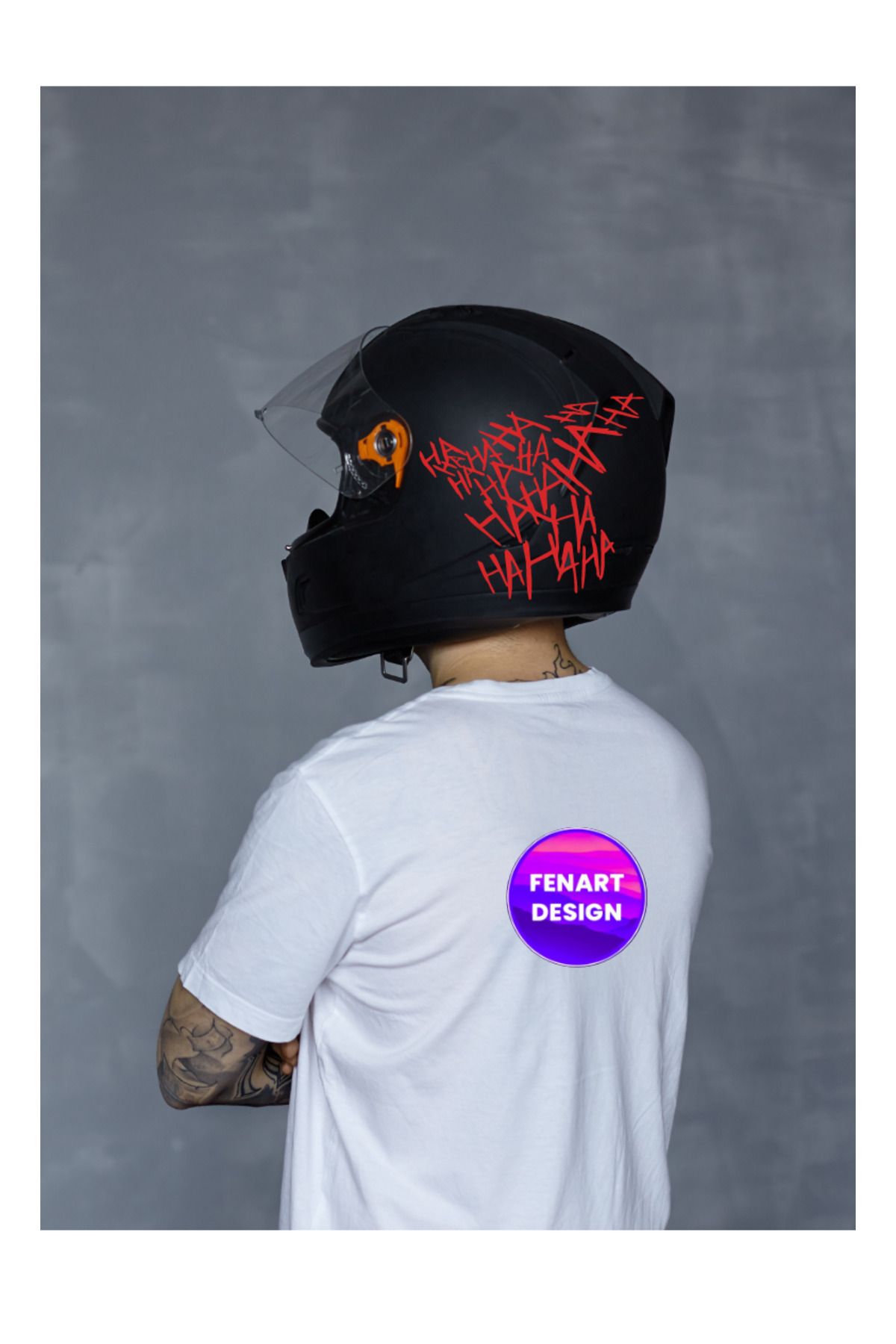 Nenya HA HA HA HA Yazı Motor Kask Araba Oto Sticker Kırmızı
