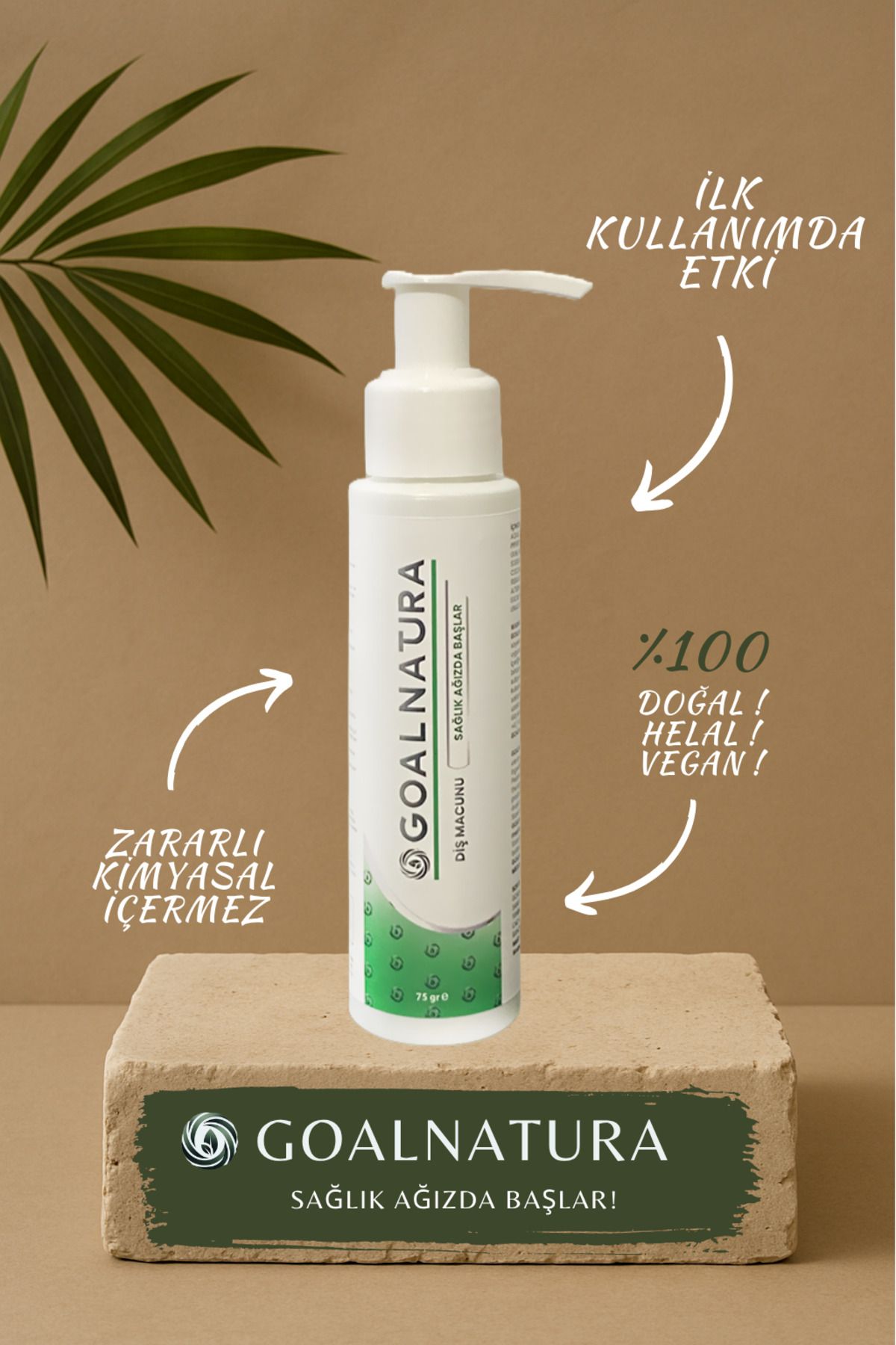 GOALNATURA Beyazlatıcı Diş Macunu Tamamen Doğal - 75gr