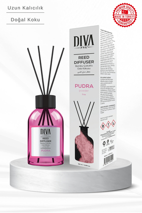 PNG DIVA Pudra Kokulu Çubuklu Oda Kokusu | Bambu & Doğal Ferahlatıcı Esans 100ml
