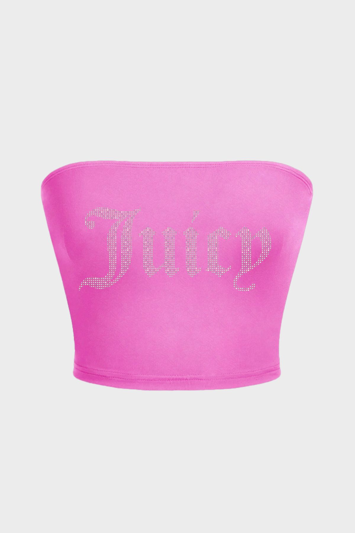 3 ROPE Juicy Rhinestone Taş Baskılı Straplez Crop Top Büstiyer